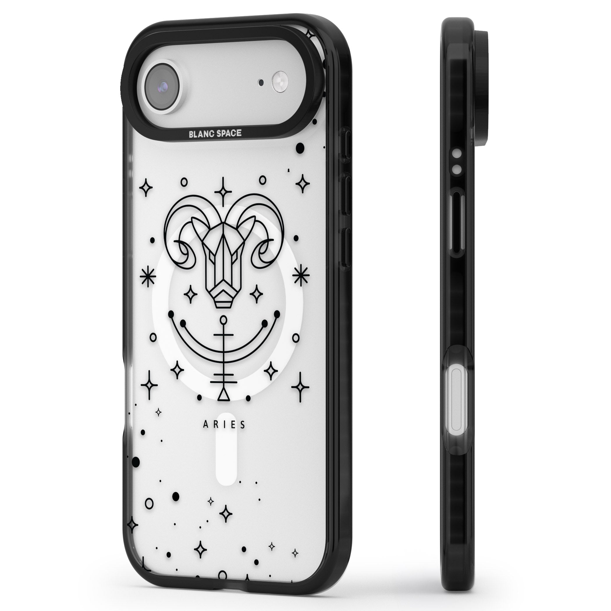 Aries Emblem iPhone 17 Air Impact Pro Black Phone Case Side Profile