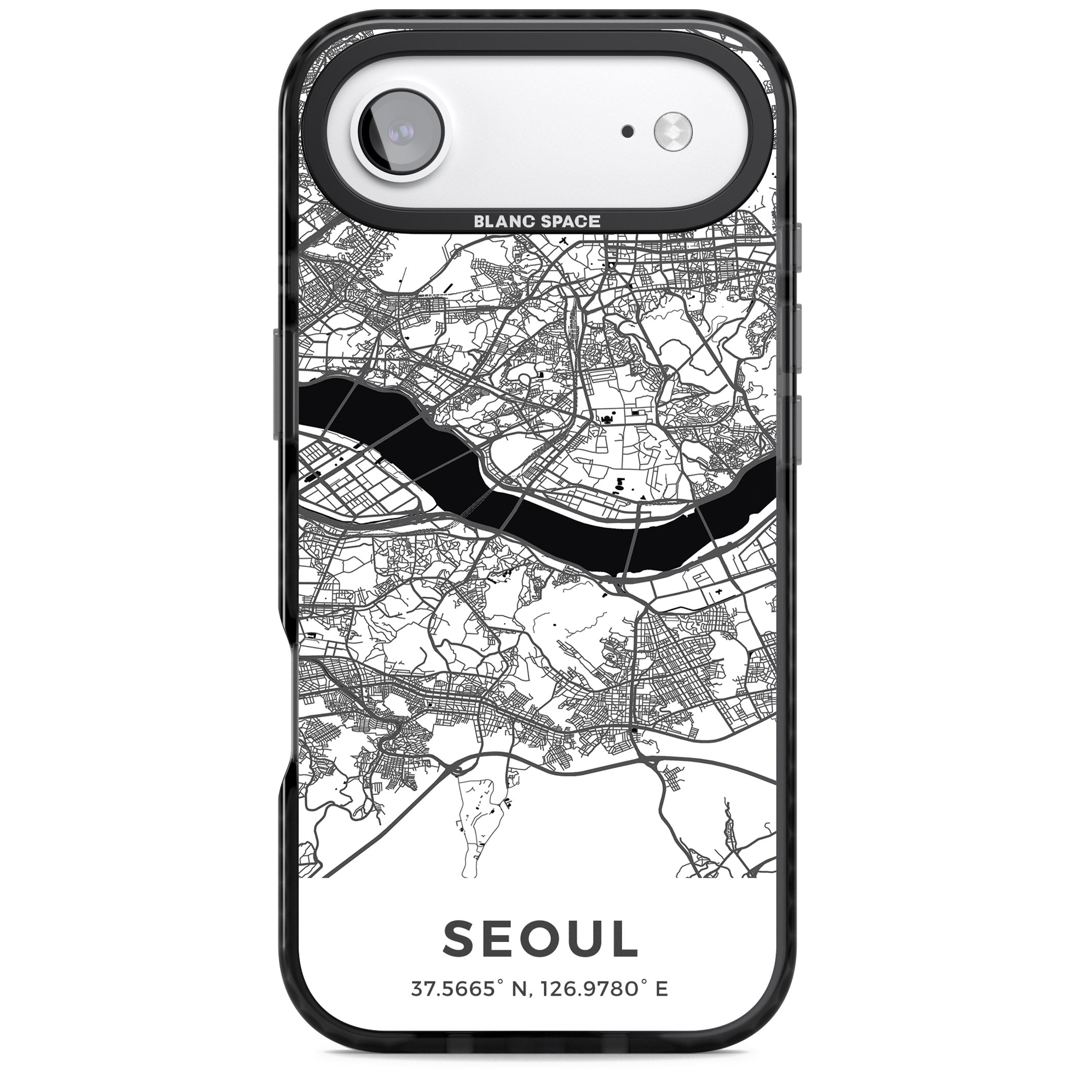 Seoul City Map iPhone 17 Air Impact Black Phone Case
