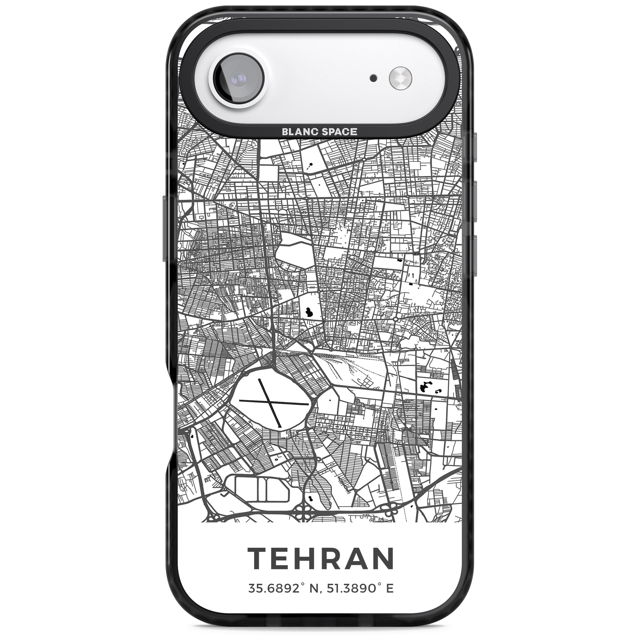 Tehran Map iPhone 17 Air Impact Black Phone Case