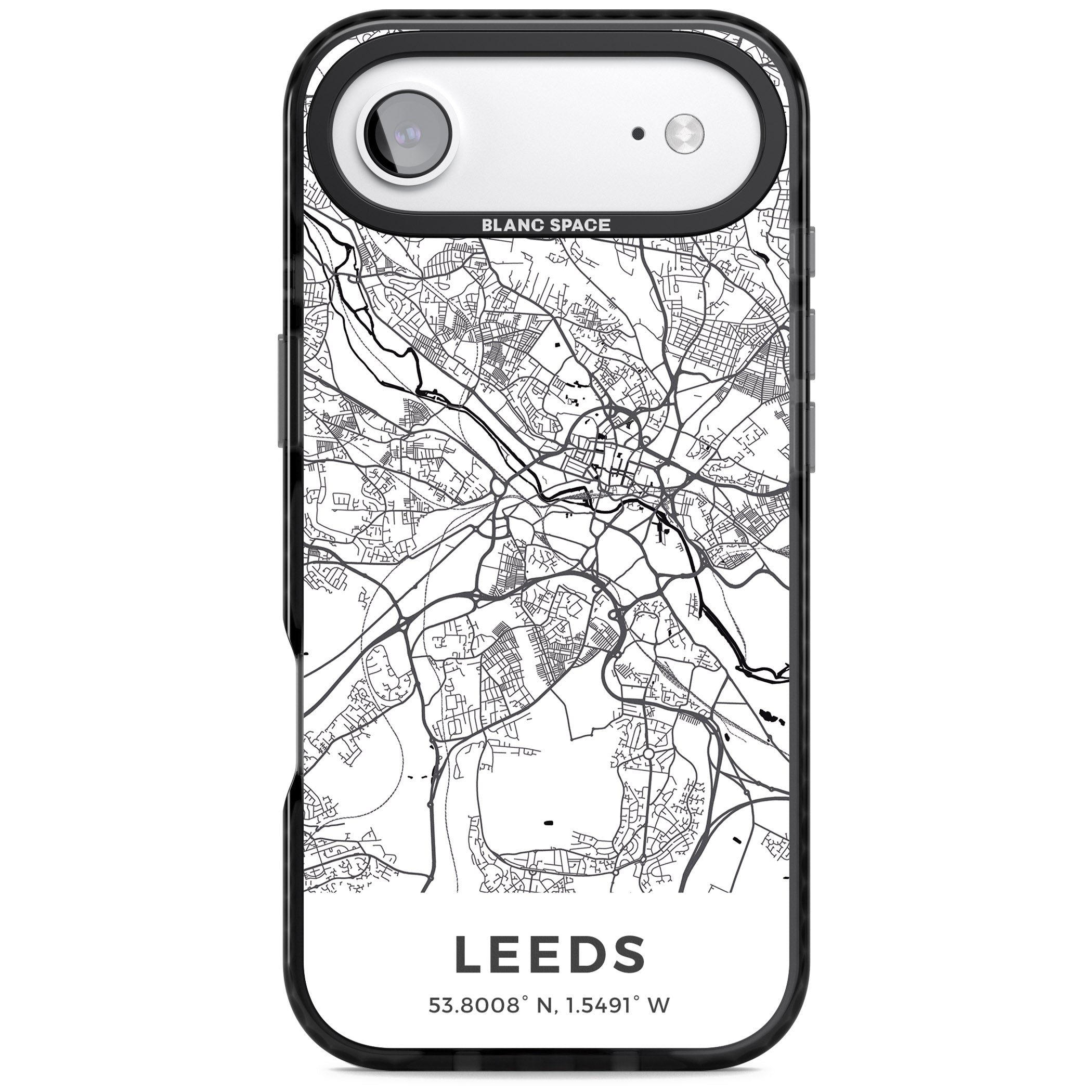 Leeds Map iPhone 17 Air Impact Black Phone Case