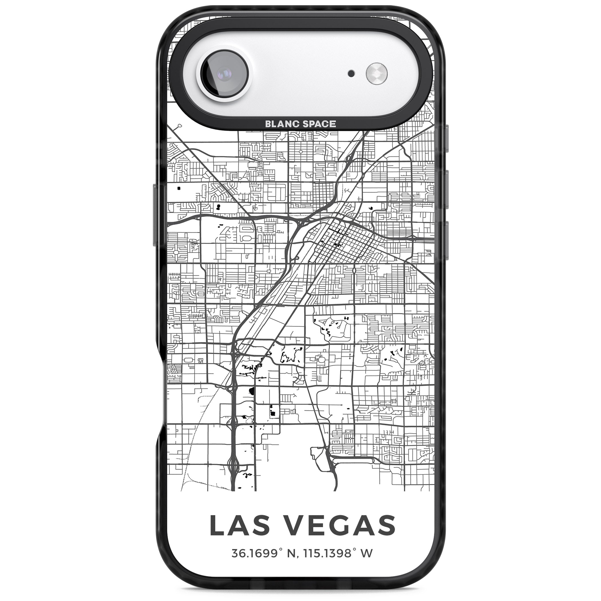 Las Vegas Map iPhone 17 Air Impact Black Phone Case