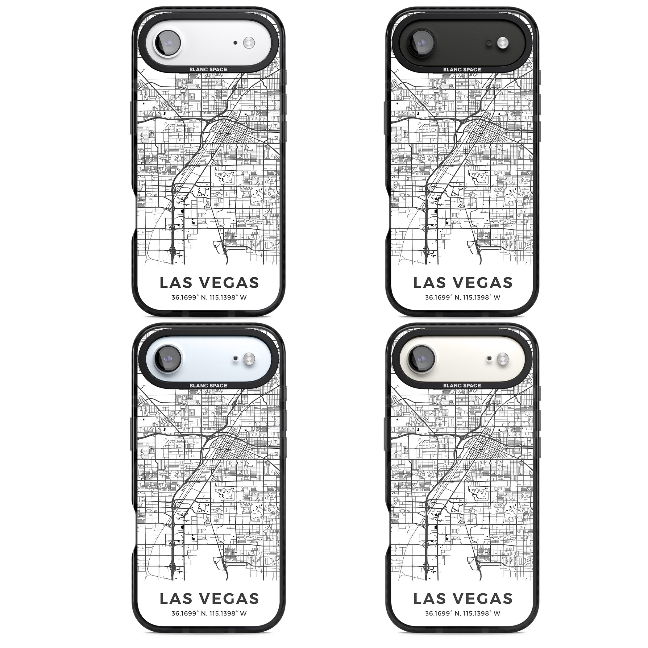 Las Vegas Map iPhone 17 Air Impact Black Phone Case APT Impact Protection