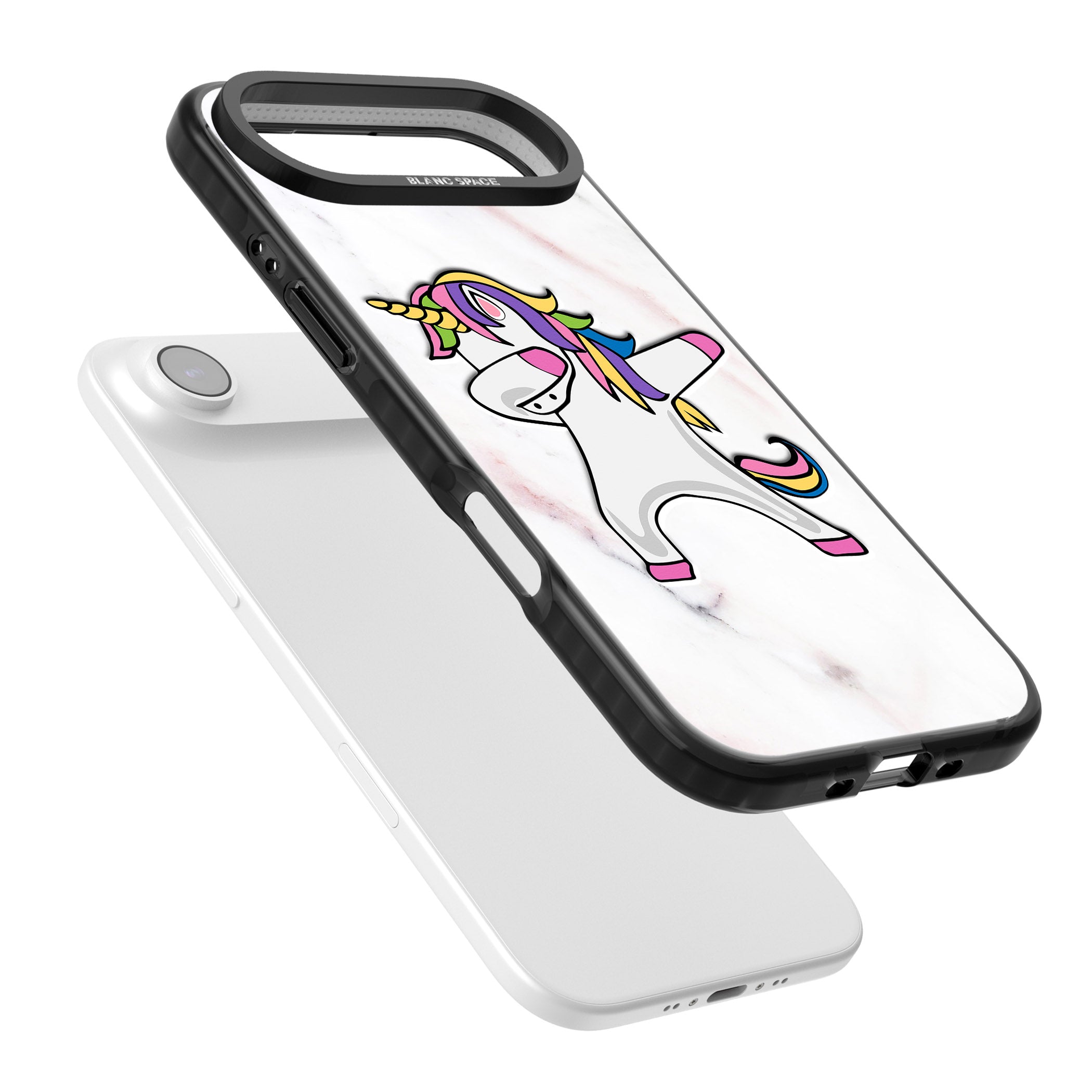 Designer Marble Unicorn Dab iPhone 17 Air Impact Black Phone Case Colours