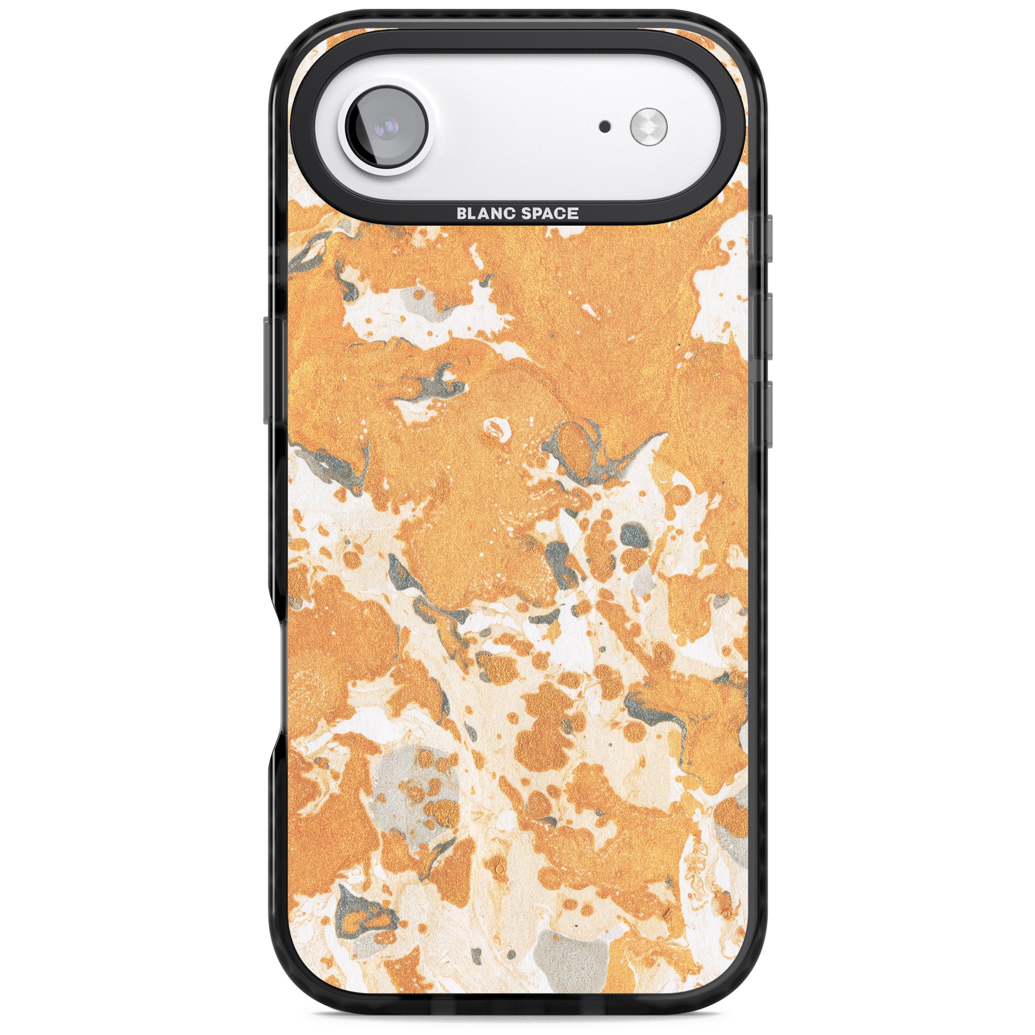 Orange Marbled iPhone 17 Air Impact Black Phone Case