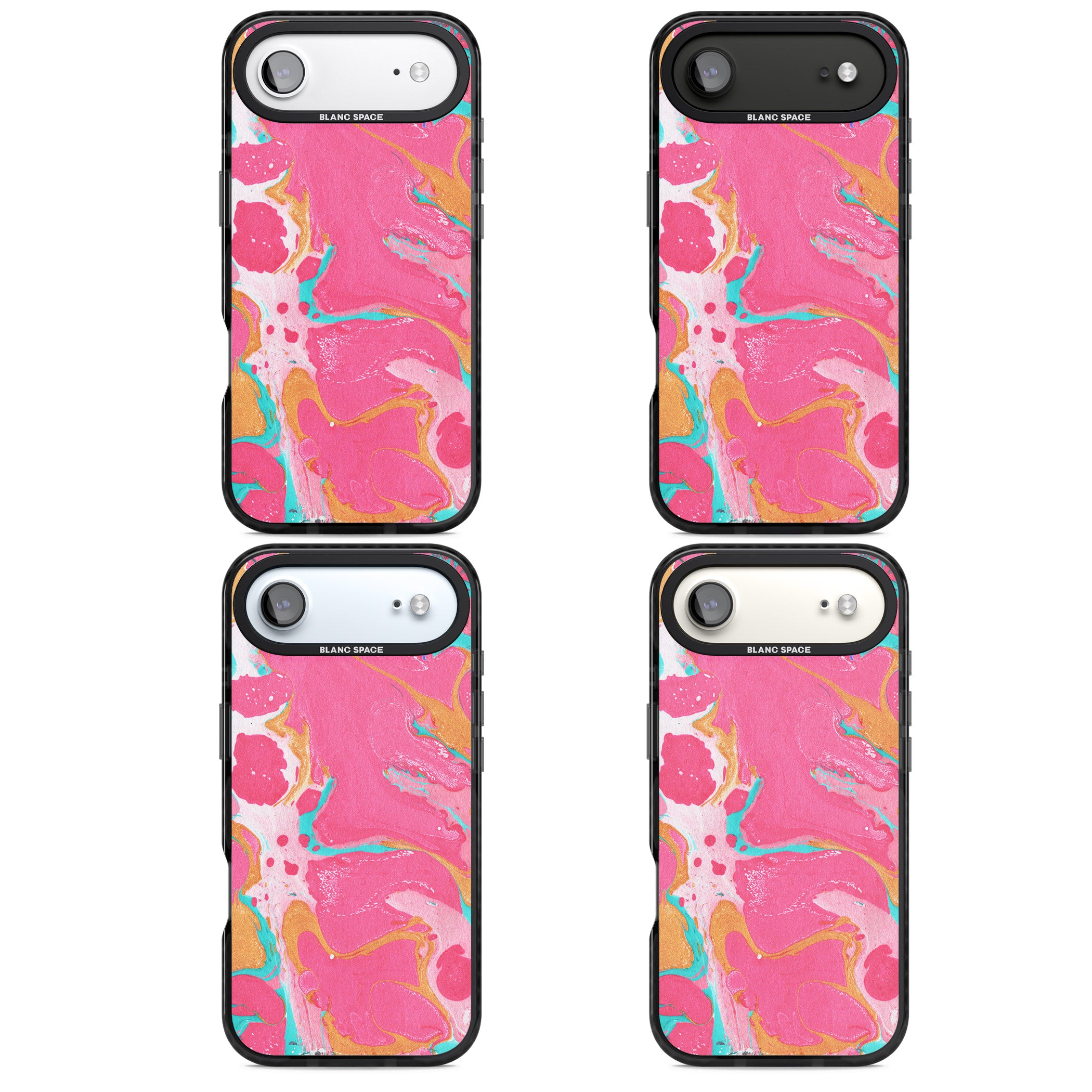 Vibrant Marbled Paper iPhone 17 Air Impact Black Phone Case APT Impact Protection