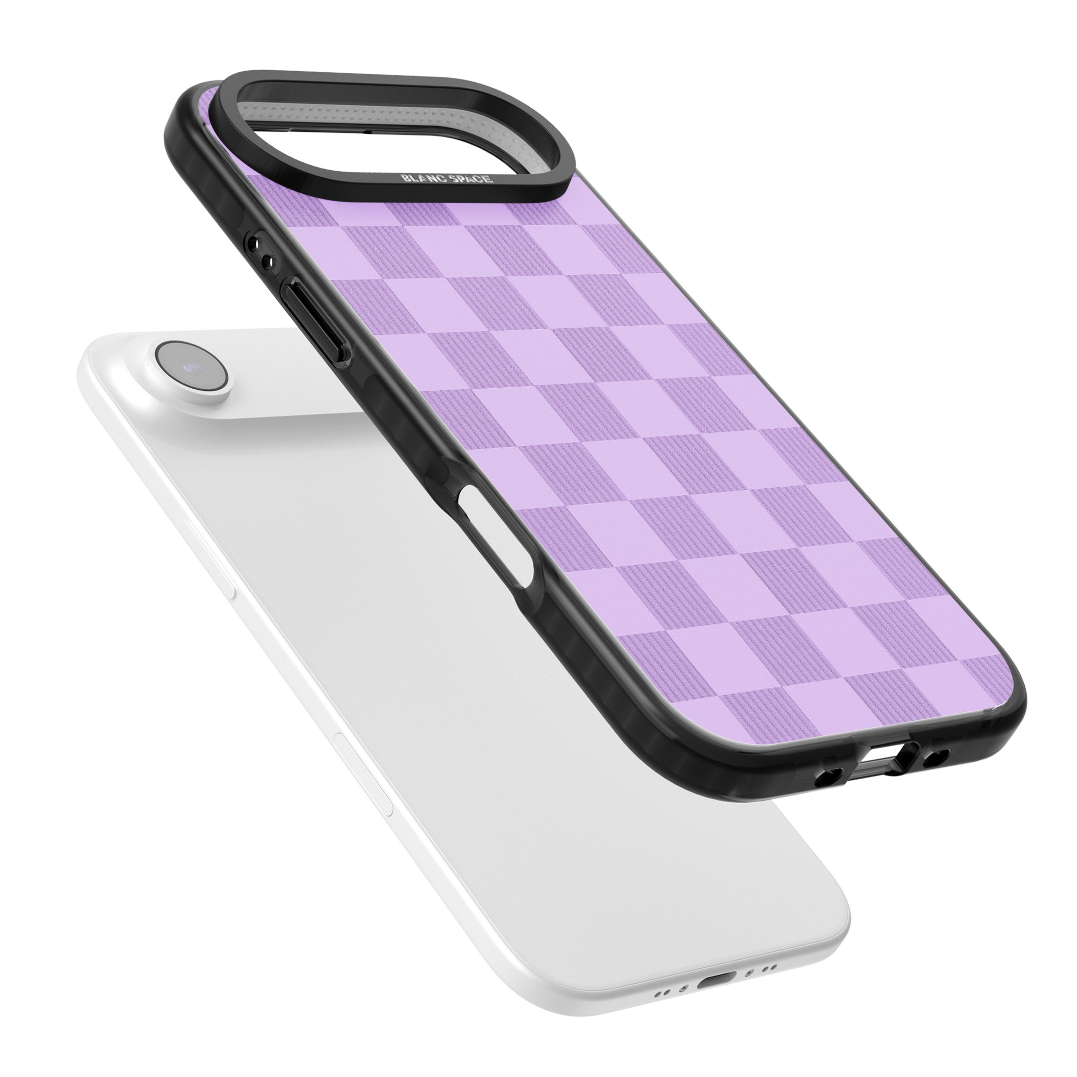 Lilac Checkered iPhone 17 Air Impact Black Phone Case Colours