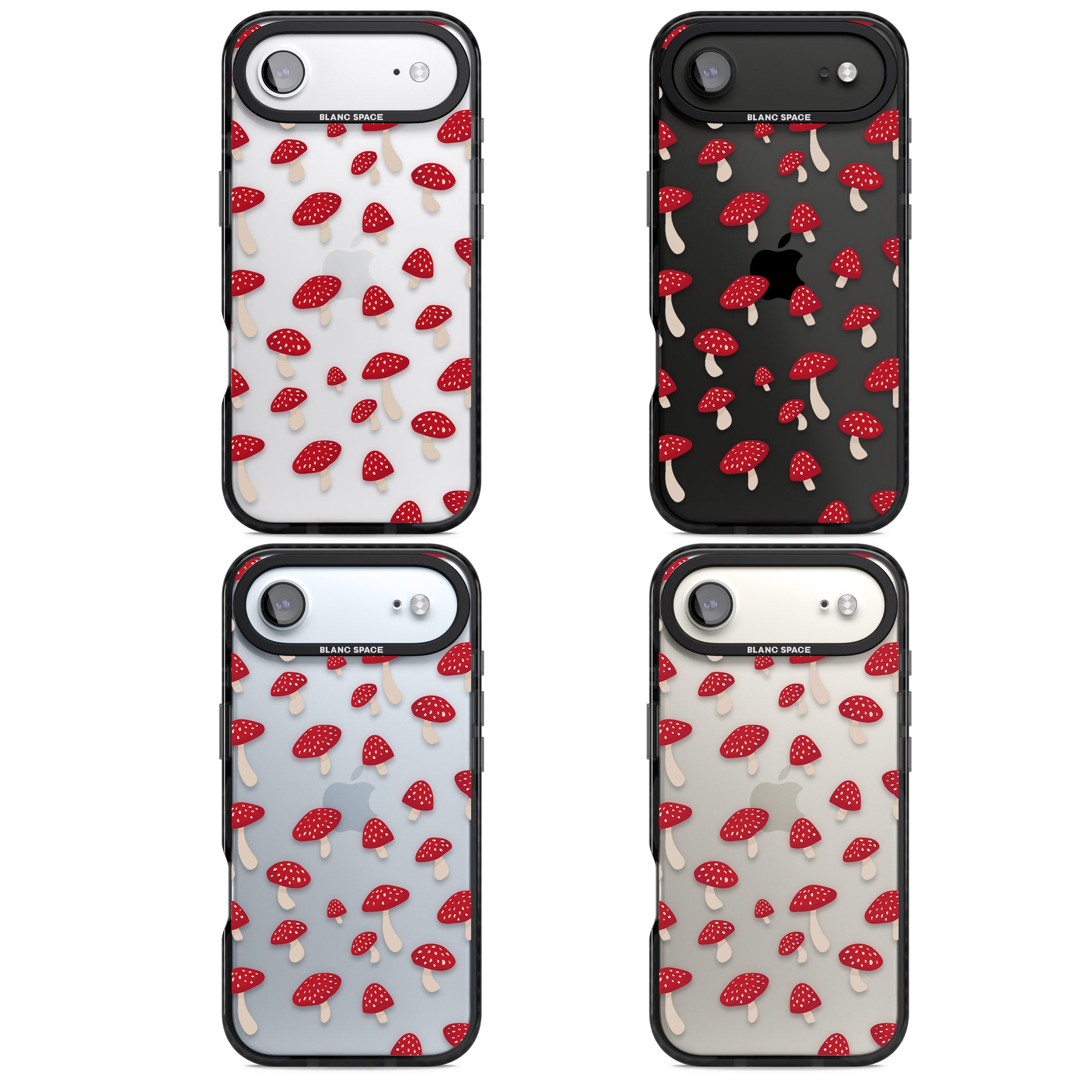 Magical Mushroom Pattern iPhone 17 Air Impact Black Phone Case APT Impact Protection