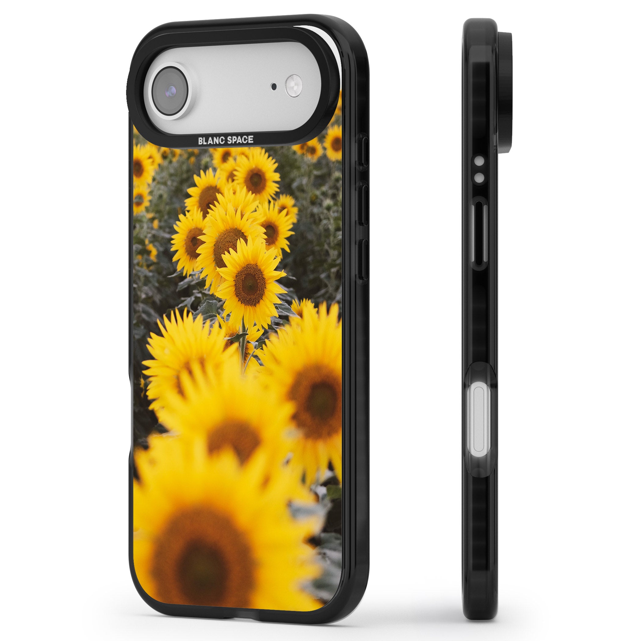 Sunflower Field iPhone 17 Air Impact Black Phone Case Side Profile