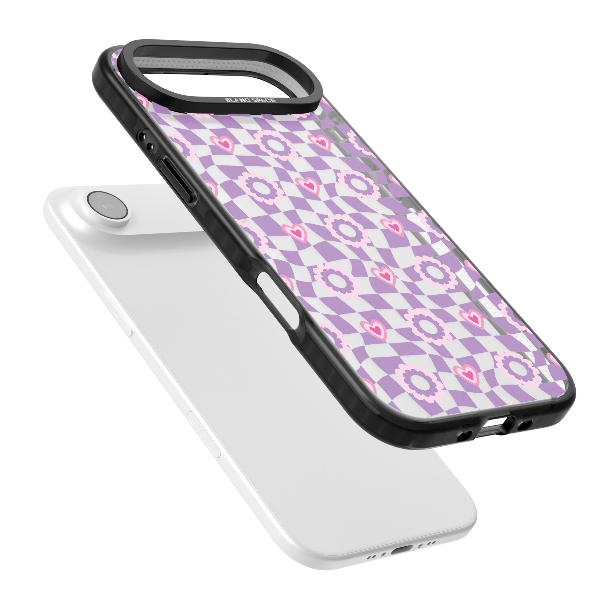Checkered Love Pattern iPhone 17 Air Impact Black Phone Case Colours