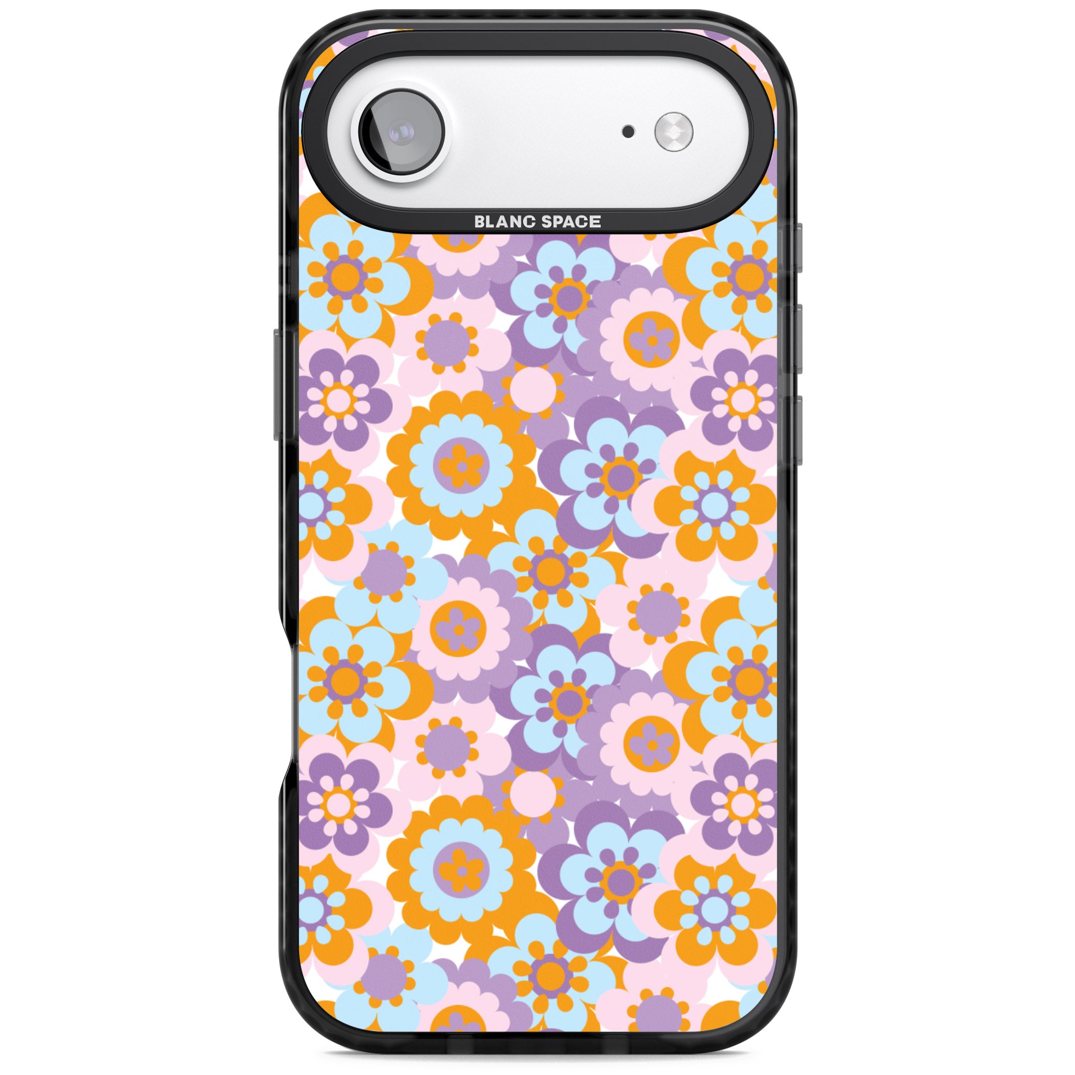 Flower Power Pattern iPhone 17 Air Impact Black Phone Case