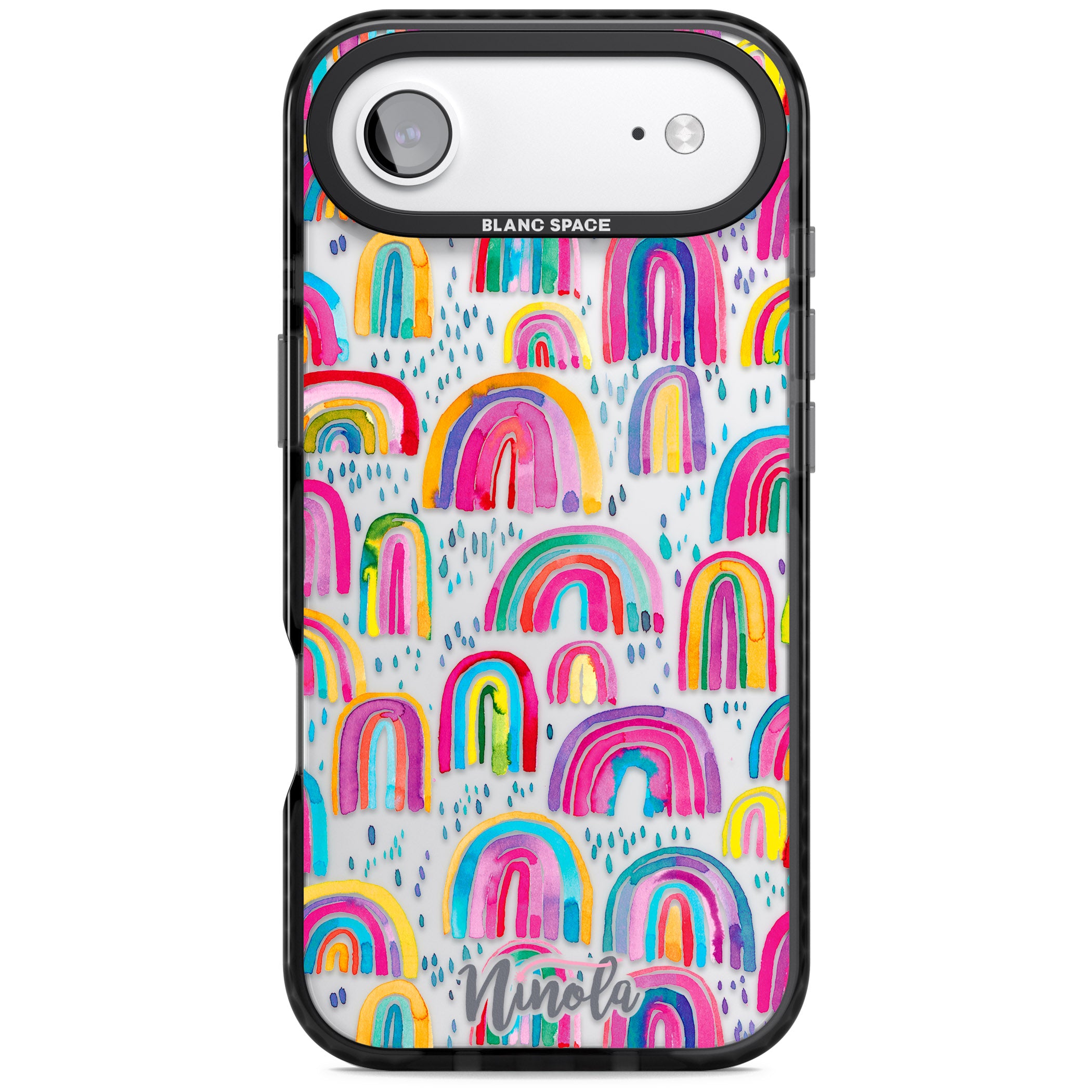 Watercolor Rainbow iPhone 17 Air Impact Black Phone Case