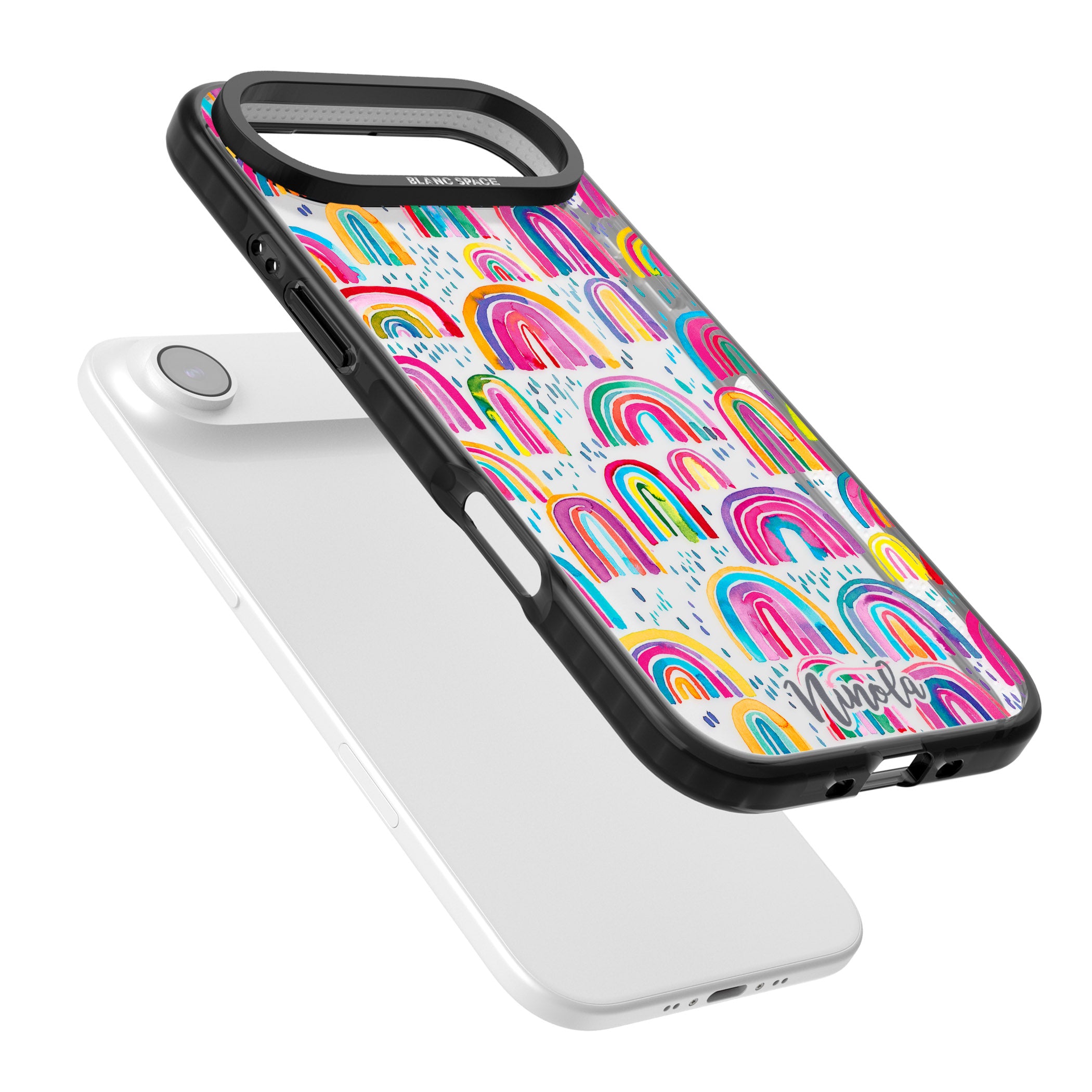 Watercolor Rainbow iPhone 17 Air Impact Black Phone Case Colours