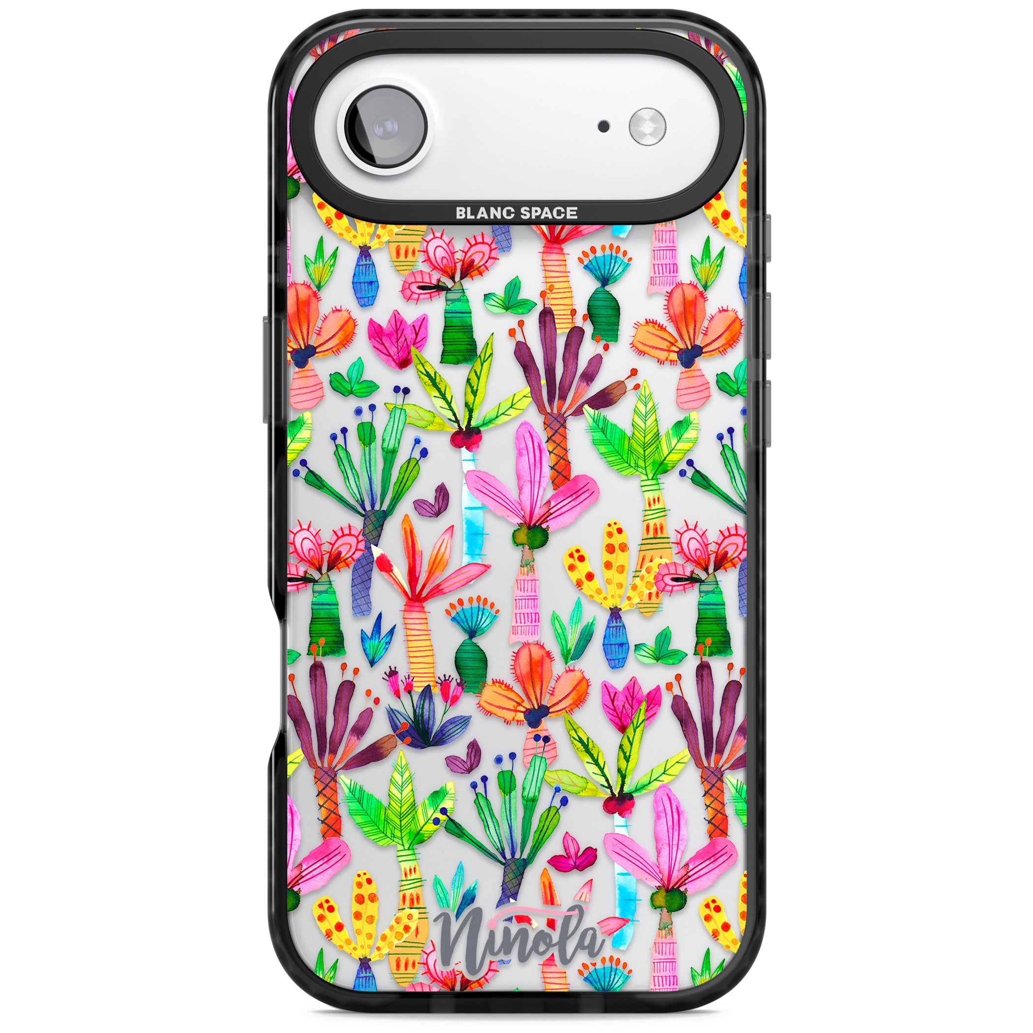 Tropical Botanical iPhone 17 Air Impact Black Phone Case
