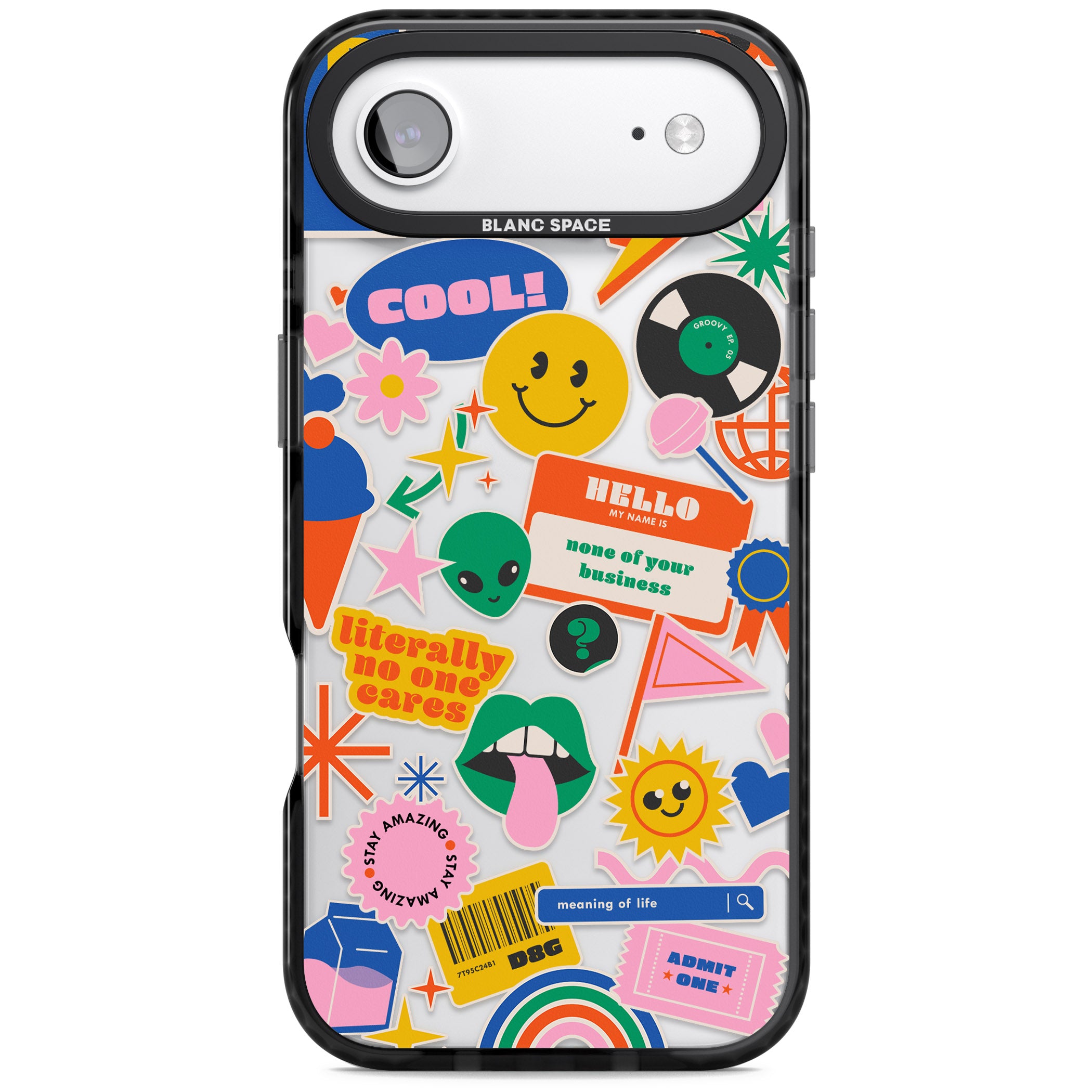Nostalgic Sticker Vibes iPhone 17 Air Impact Black Phone Case