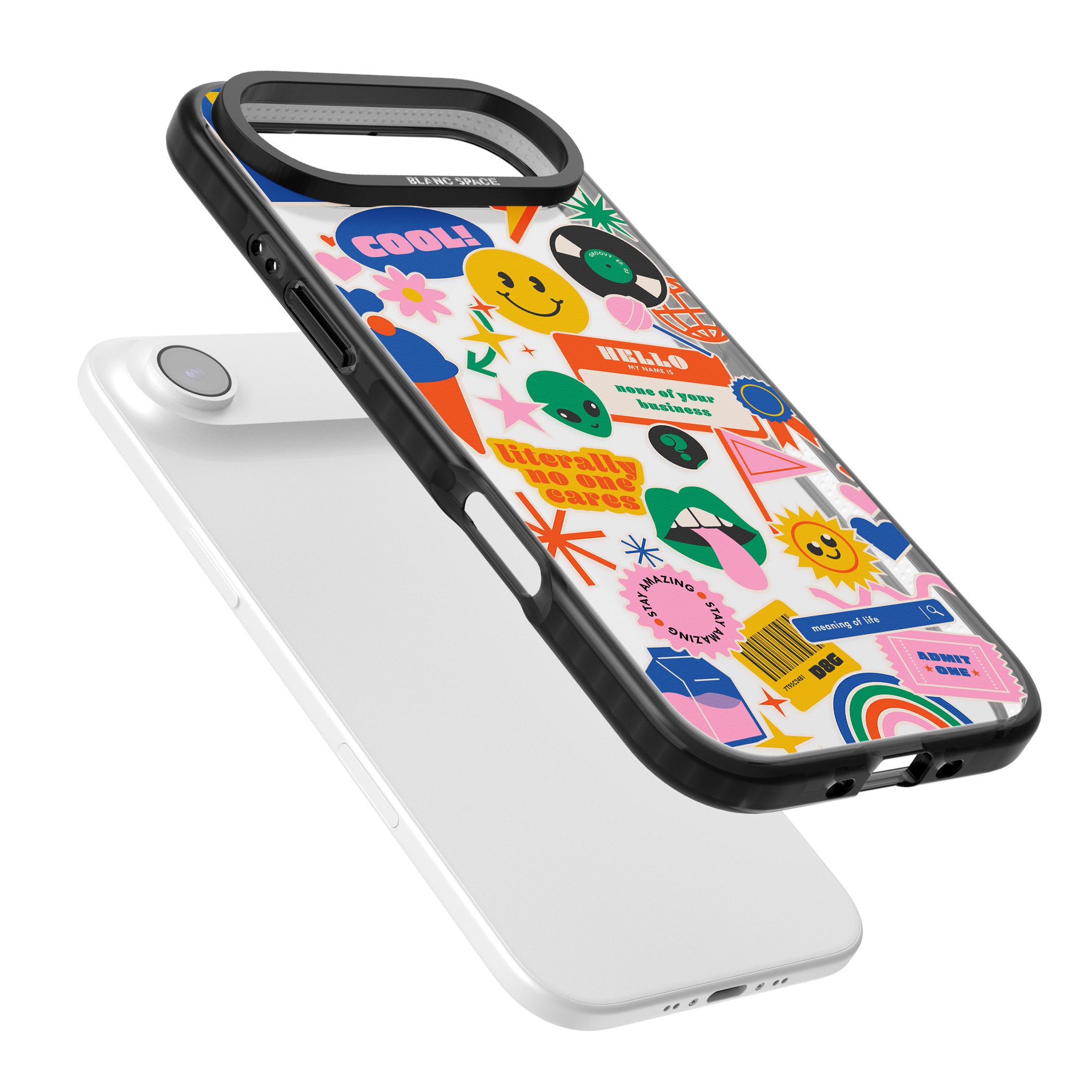 Nostalgic Sticker Vibes iPhone 17 Air Impact Black Phone Case Colours