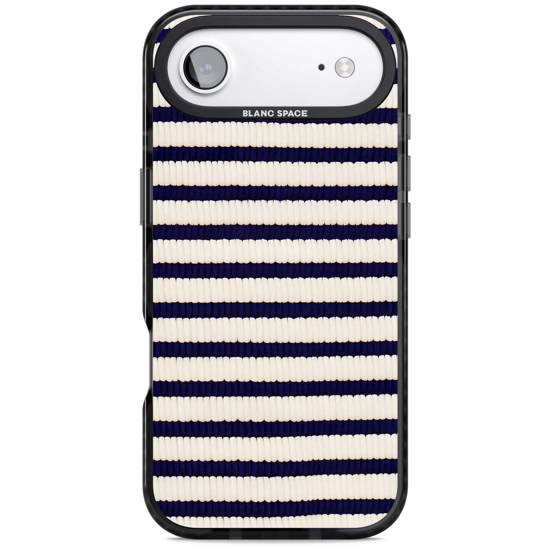Navy & Cream Stripes iPhone 17 Air Impact Black Phone Case