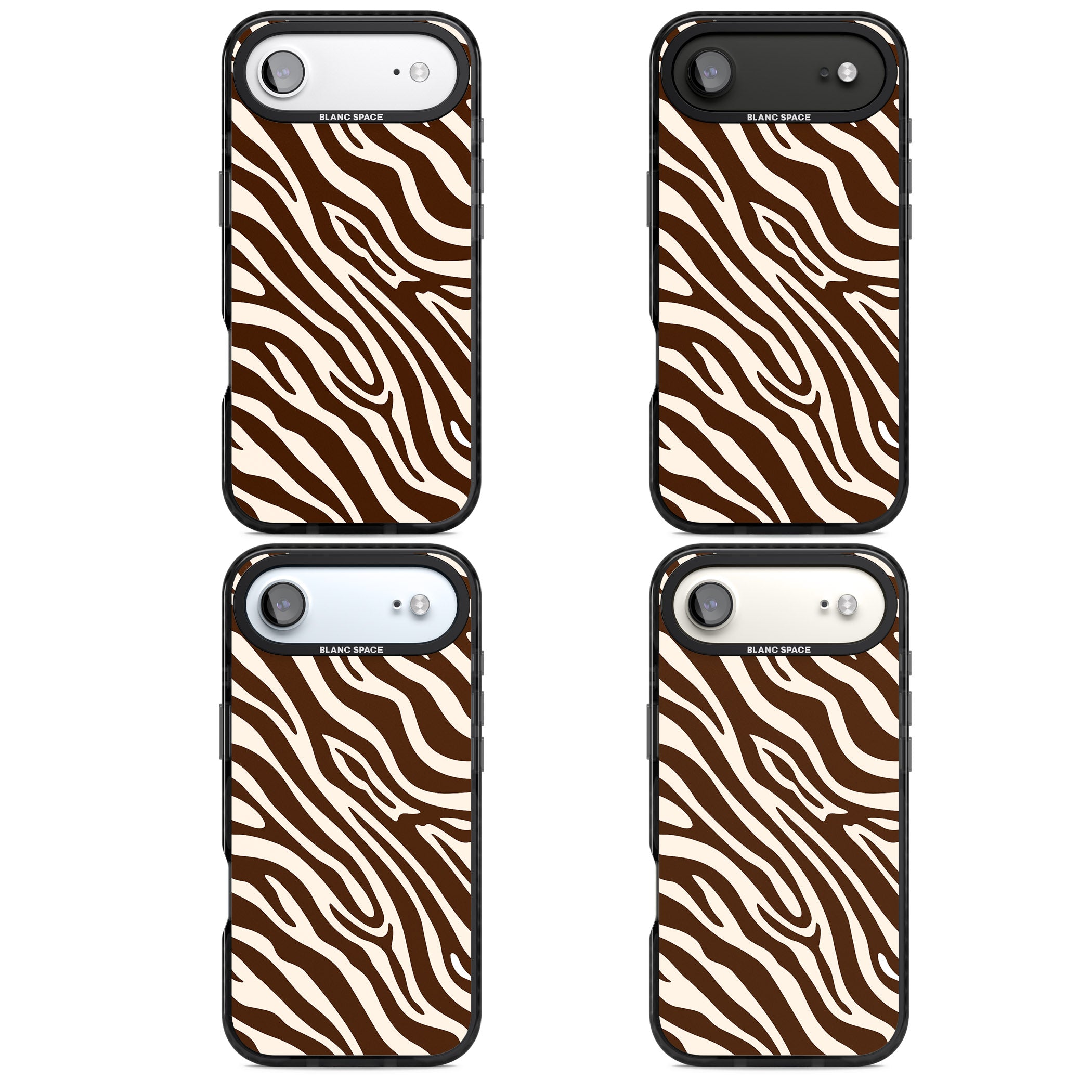 Brown & Cream Zebra iPhone 17 Air Impact Black Phone Case APT Impact Protection