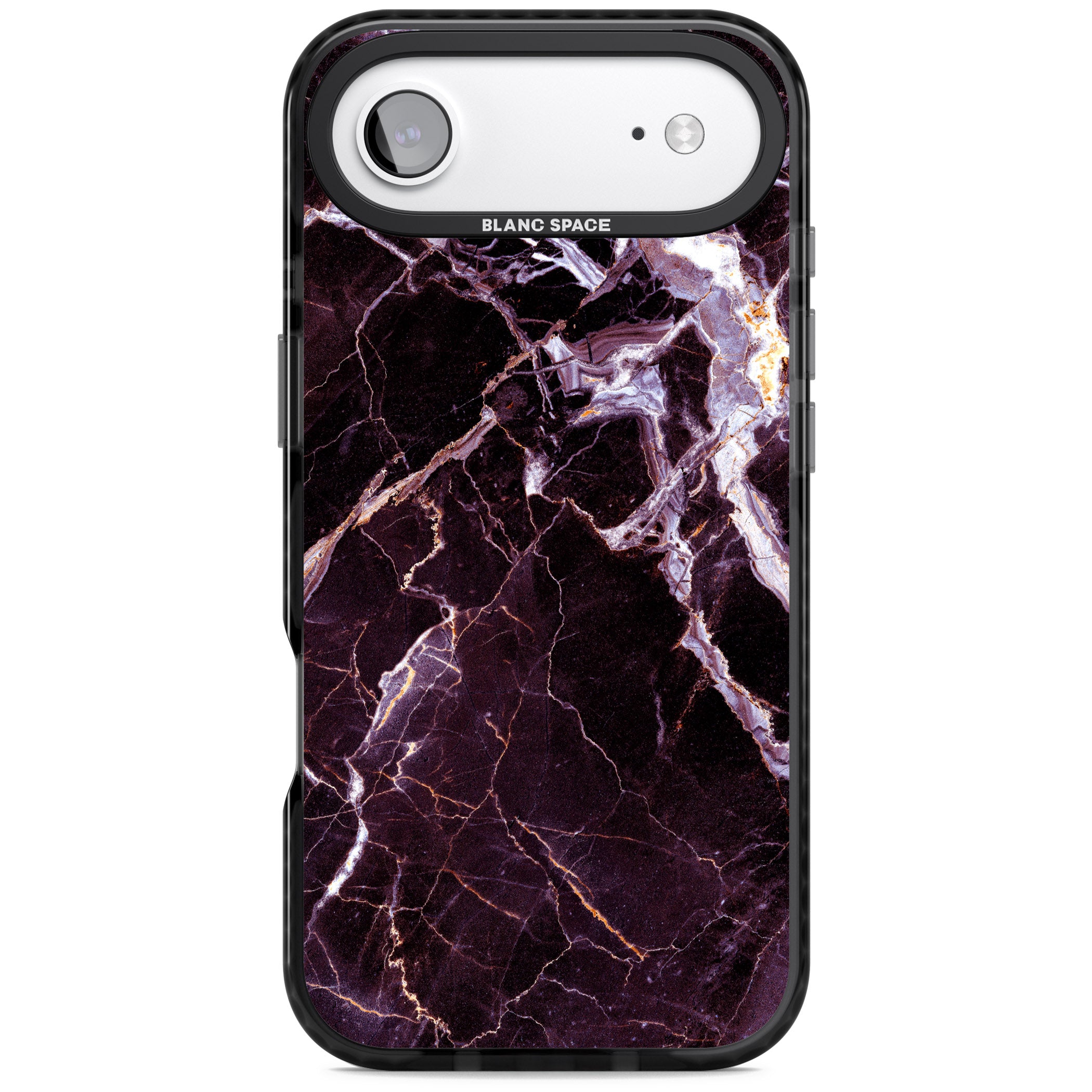 Violet Shatter Marble iPhone 17 Air Impact Black Phone Case