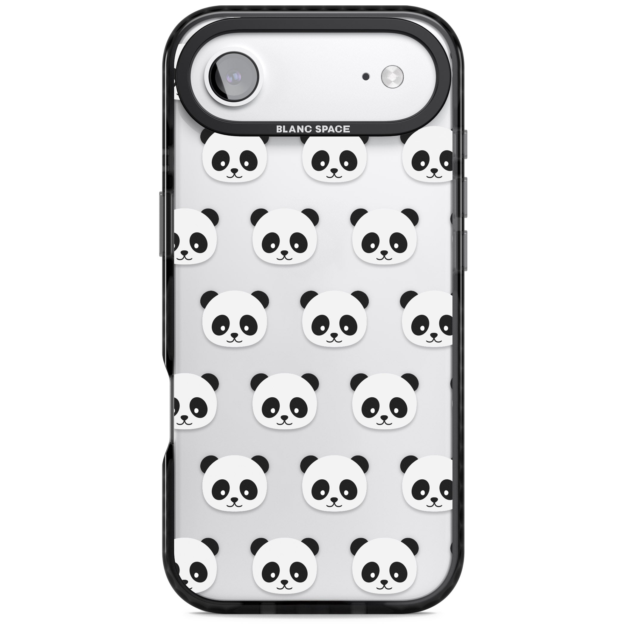 Panda Face Pattern iPhone 17 Air Impact Black Phone Case