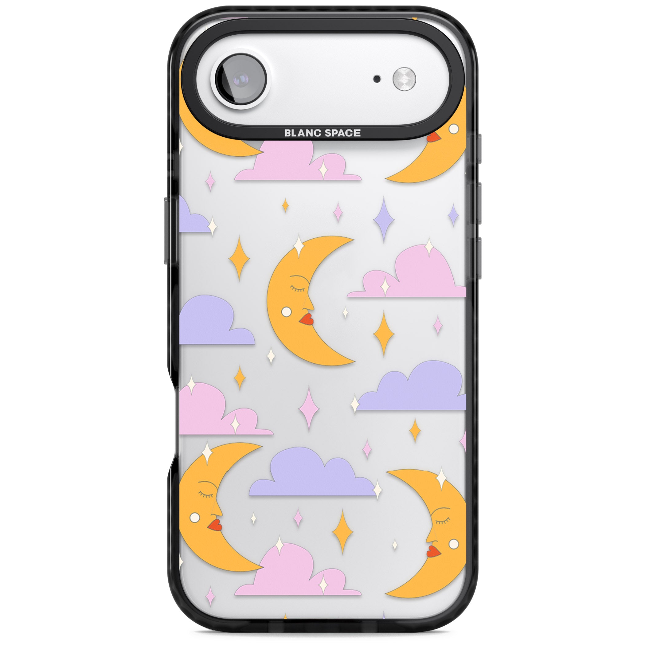 Moons & Clouds iPhone 17 Air Impact Black Phone Case