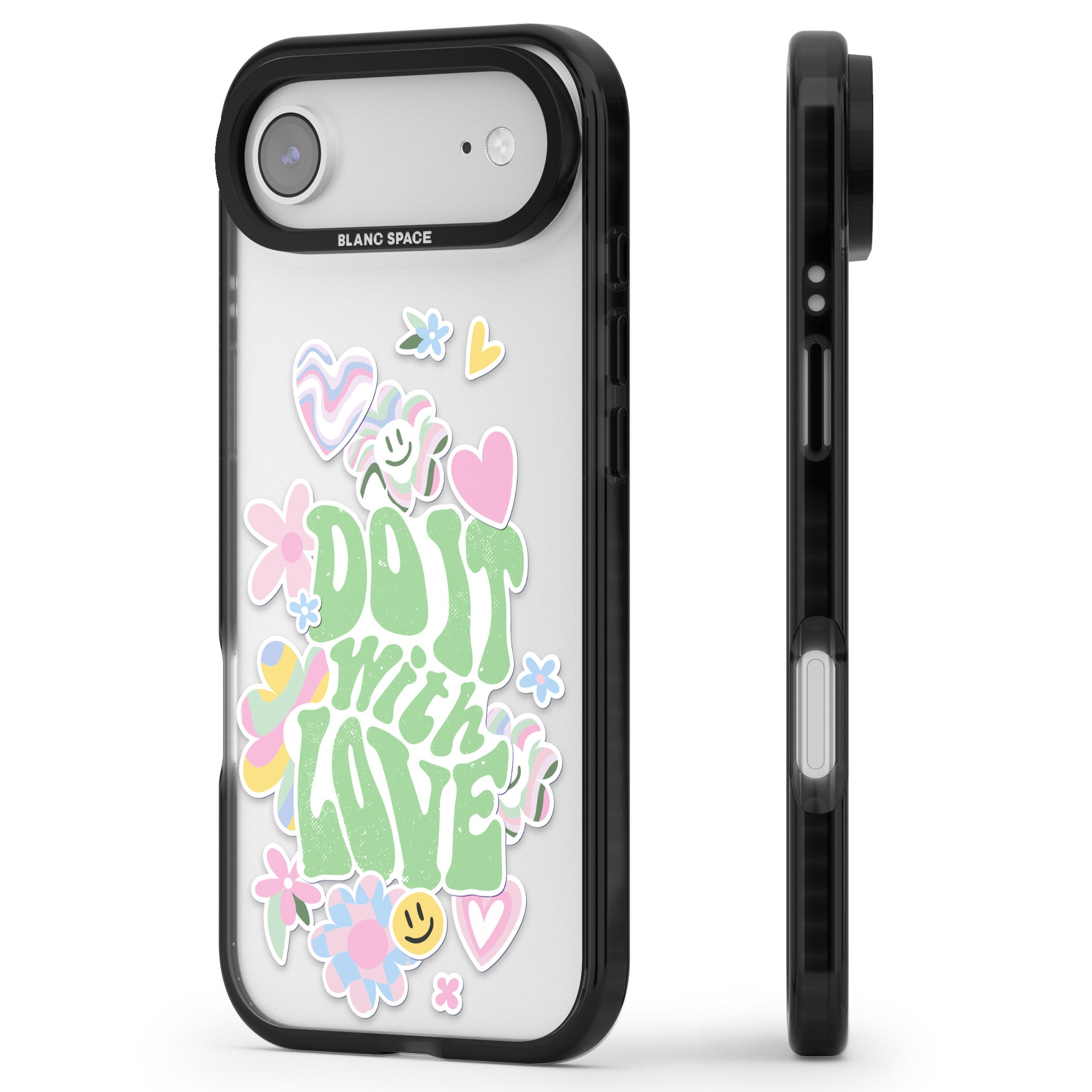 Do It With Love iPhone 17 Air Impact Black Phone Case Side Profile