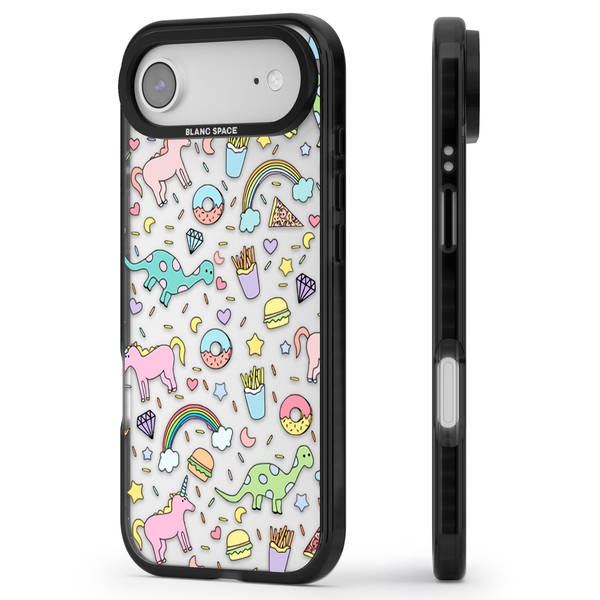 Cute Pattern iPhone 17 Air Impact Black Phone Case Side Profile