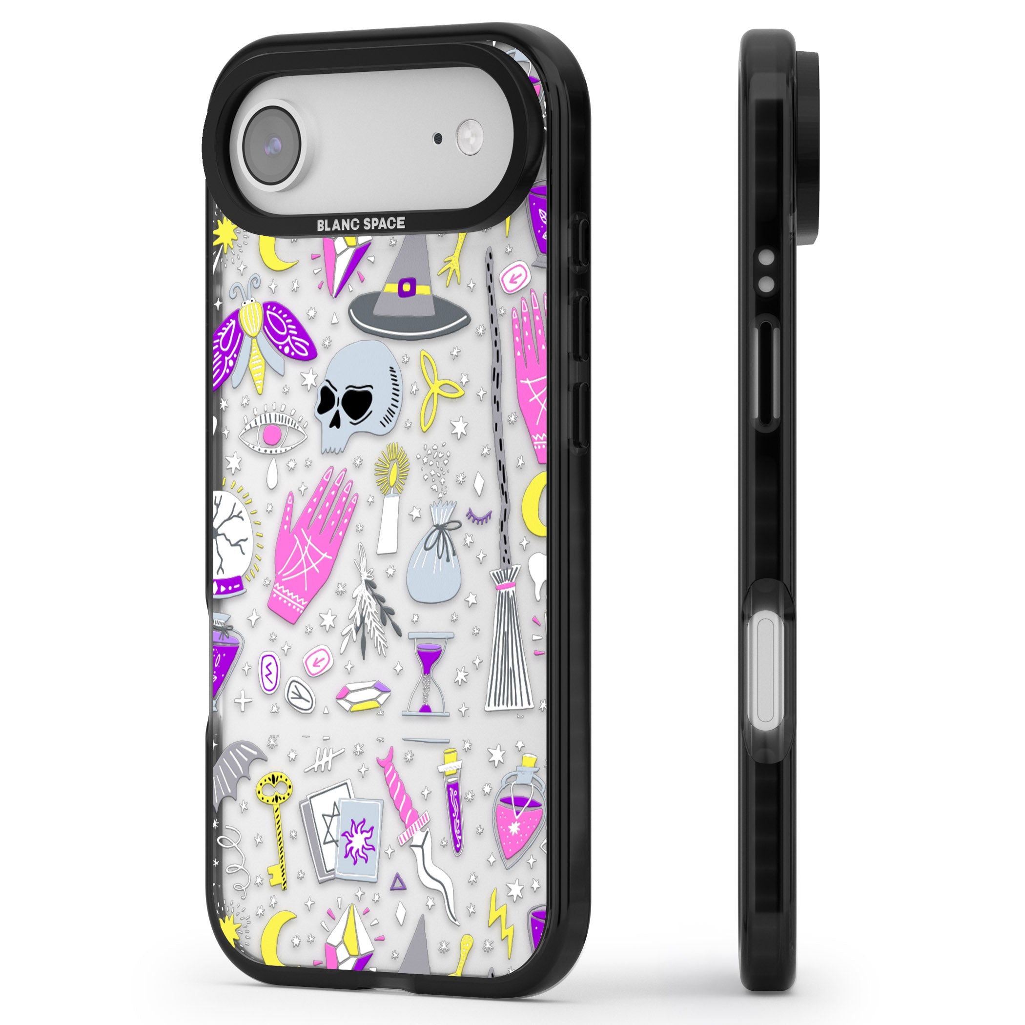 Black Magic Pattern iPhone 17 Air Impact Black Phone Case Side Profile