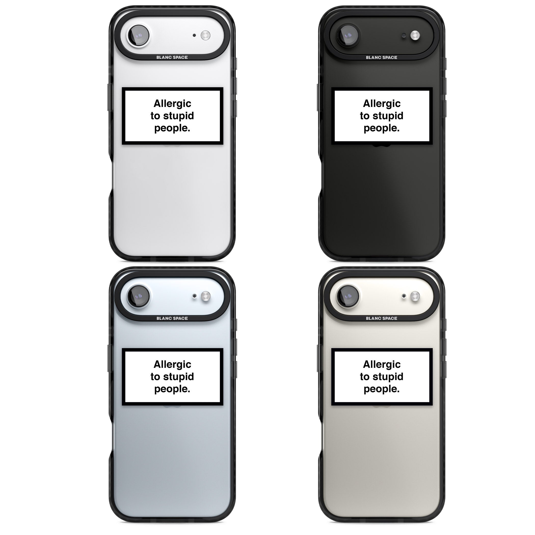 Allergic To Stupid People iPhone 17 Air Impact Black Phone Case APT Impact Protection