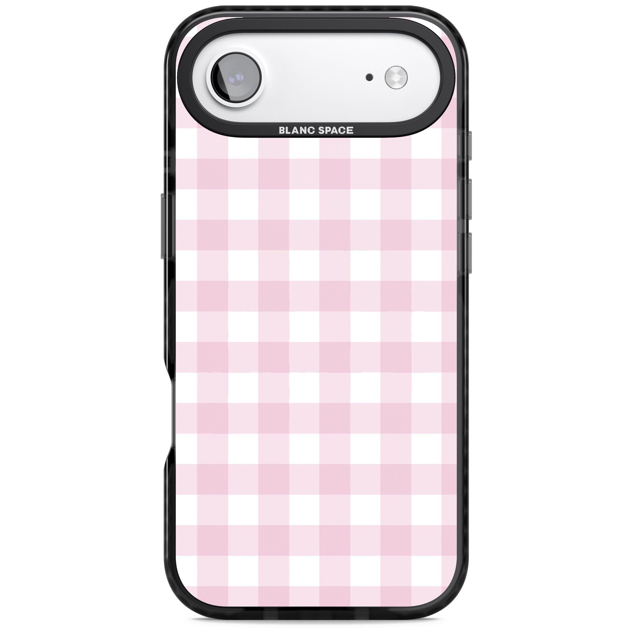Pink Gingham Pattern iPhone 17 Air Impact Black Phone Case