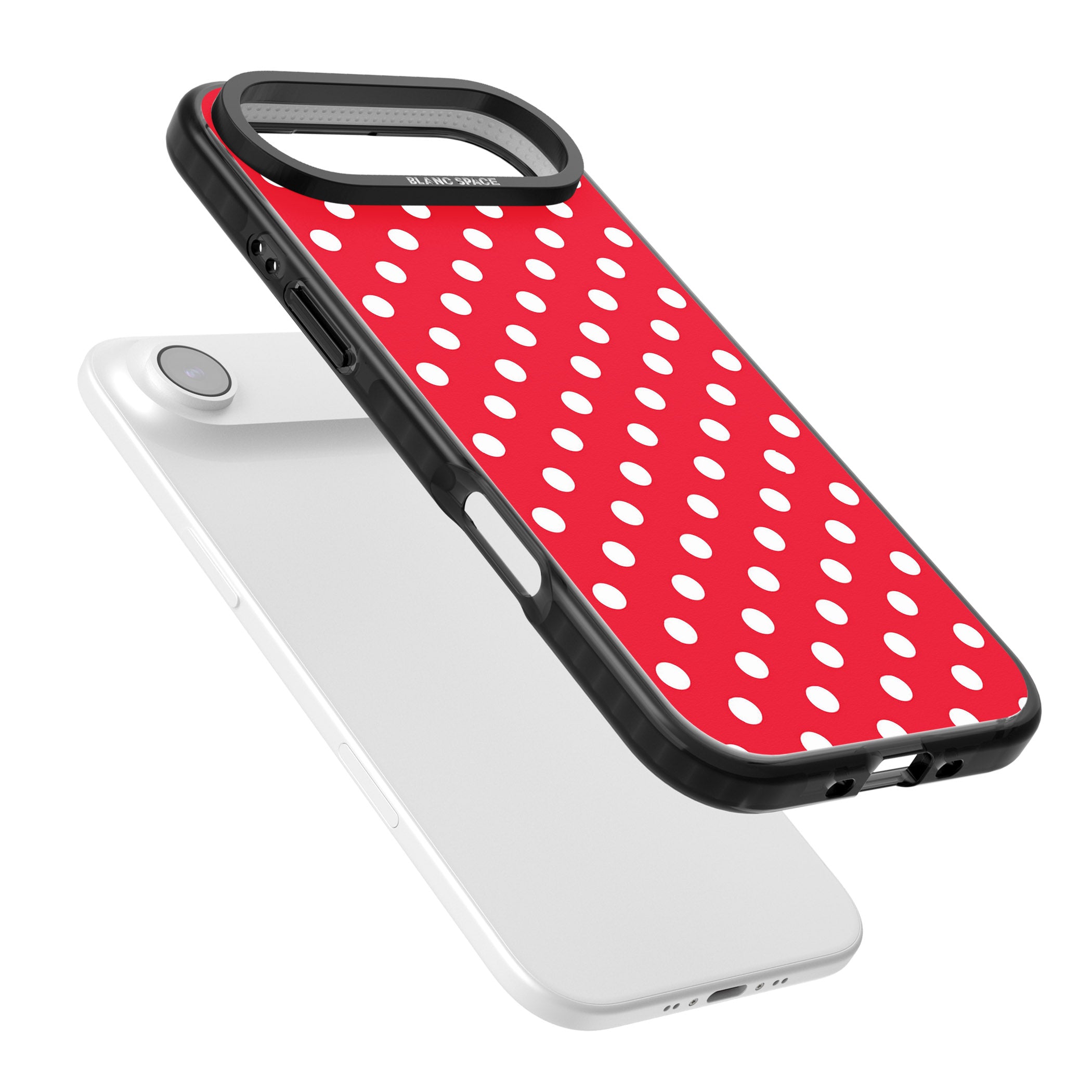 Designer Lava Red Polka Dot iPhone 17 Air Impact Black Phone Case Colours