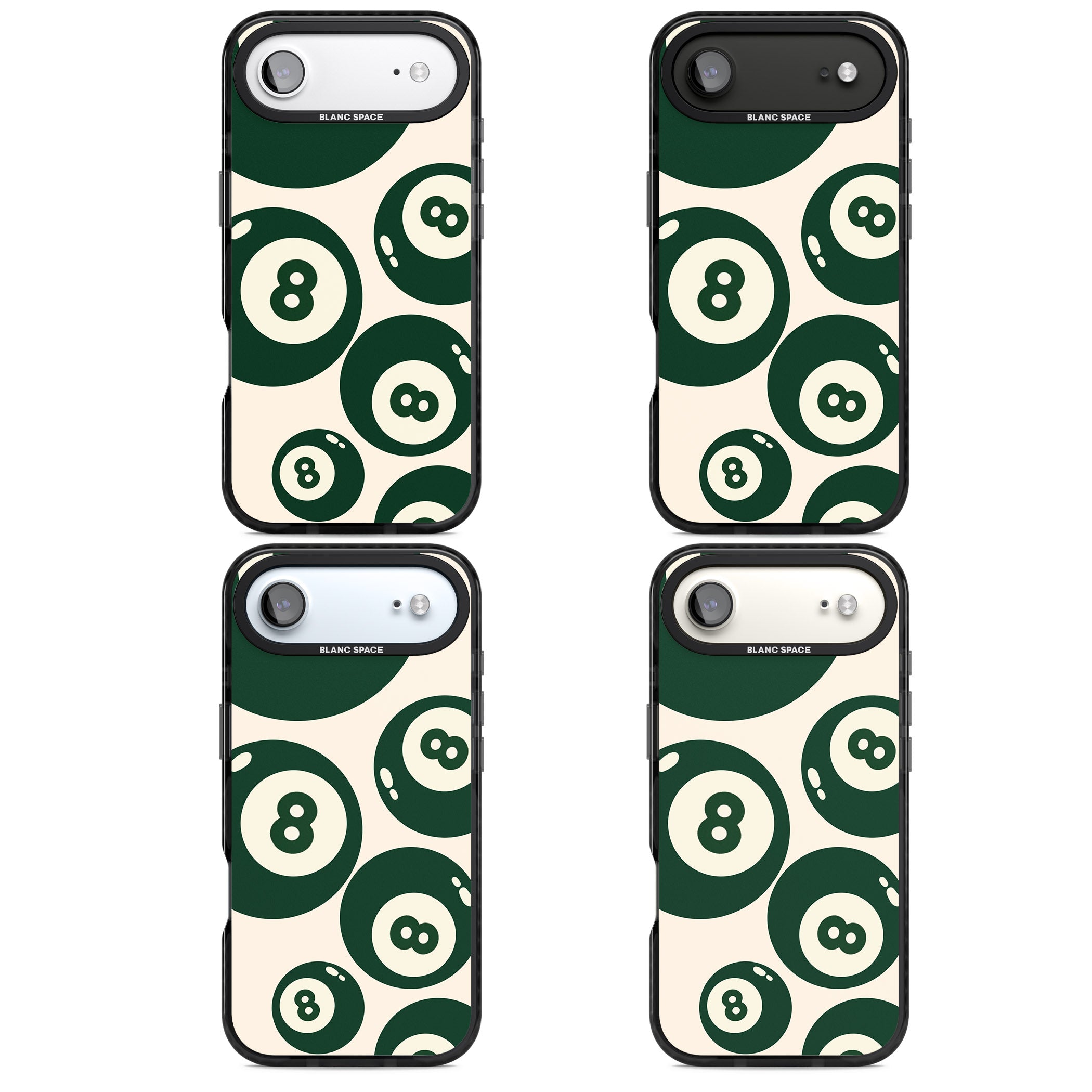Green Eight Balls iPhone 17 Air Impact Black Phone Case APT Impact Protection
