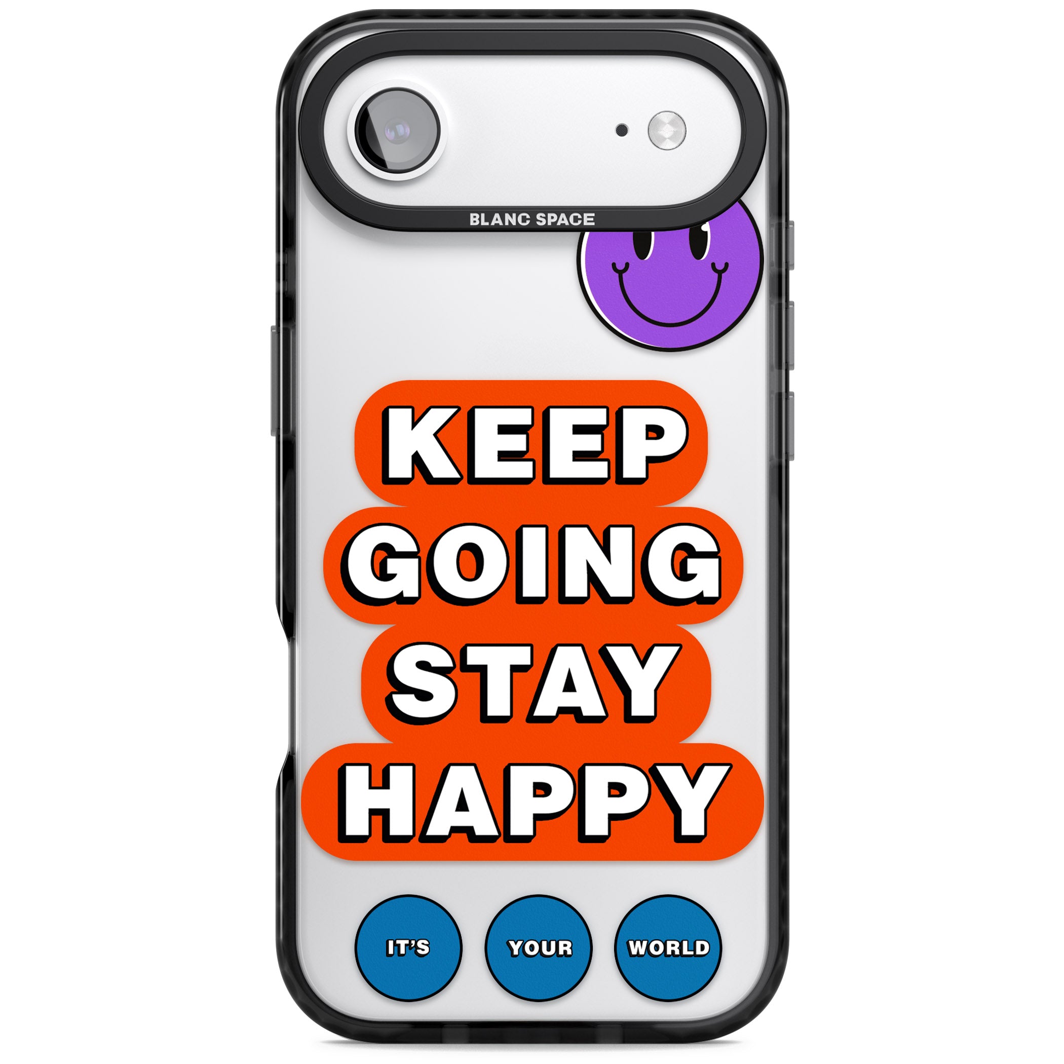 Keep Going Stay Happy iPhone 17 Air Impact Black Phone Case