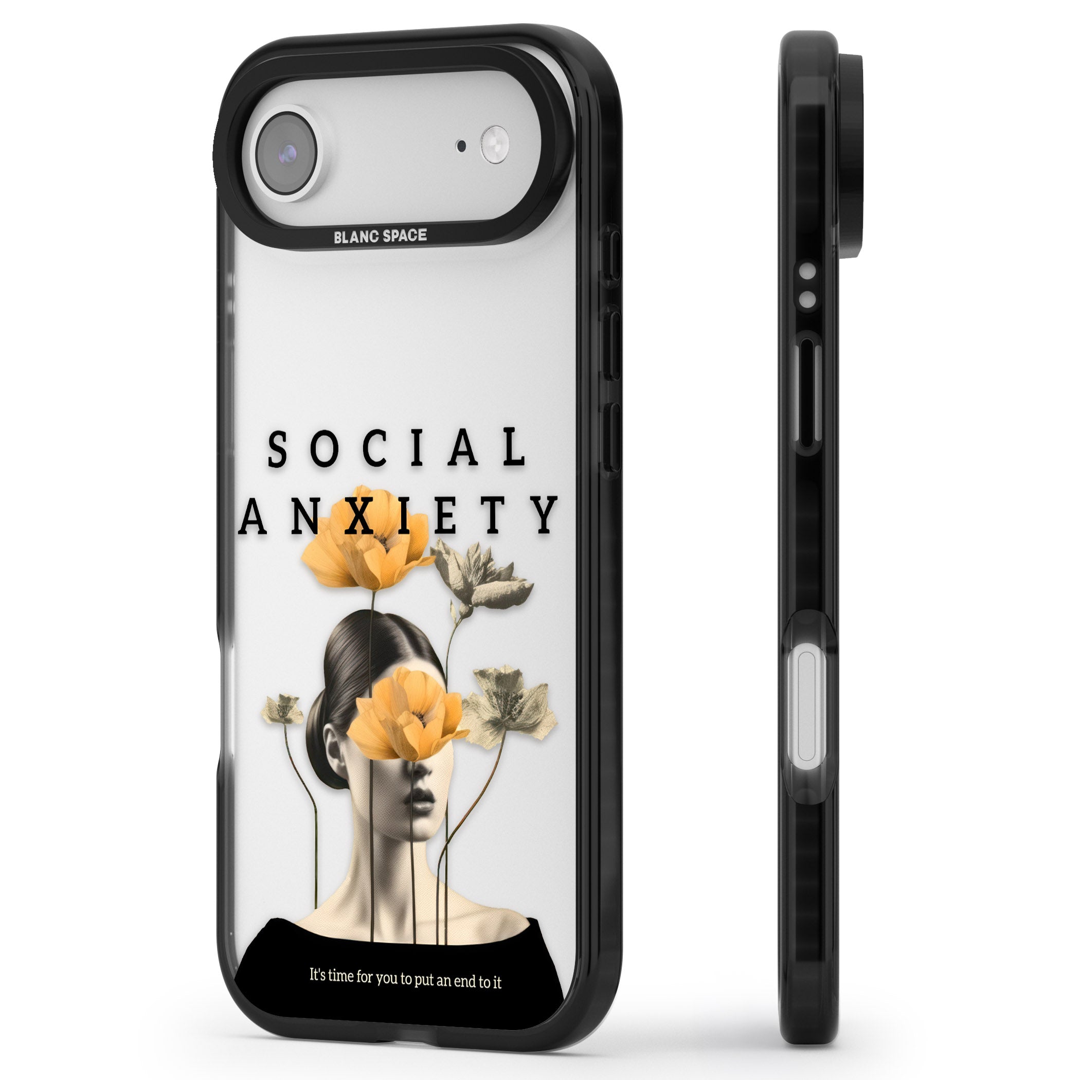 Social Anxiety iPhone 17 Air Impact Black Phone Case Side Profile