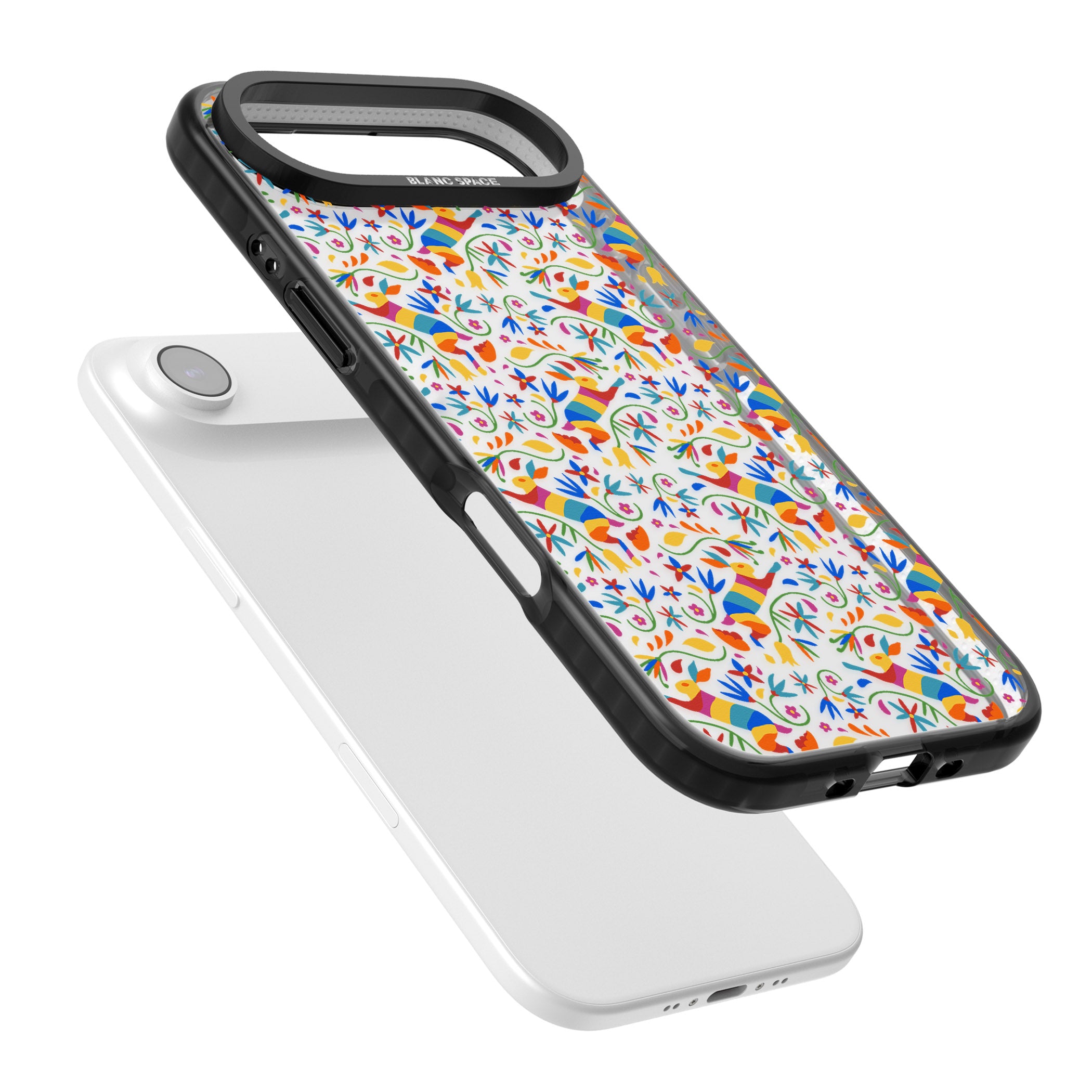 Vibrant Floral Mosaic iPhone 17 Air Impact Black Phone Case Colours