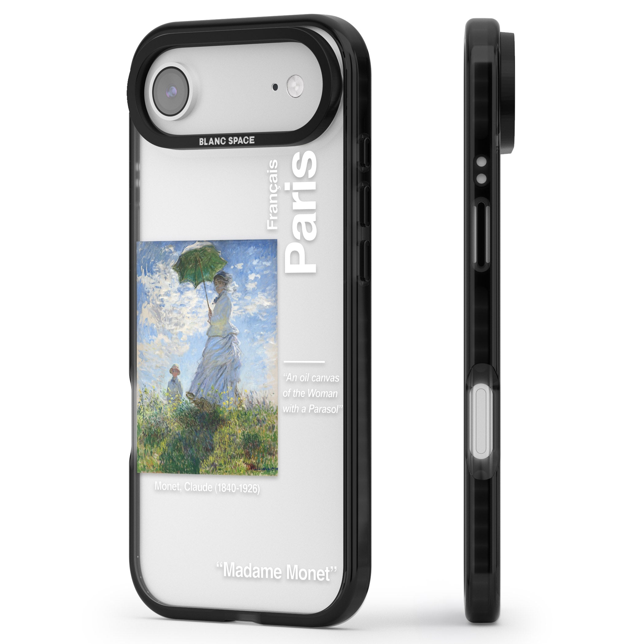 Madame Monet And Her Son iPhone 17 Air Impact Black Phone Case Side Profile