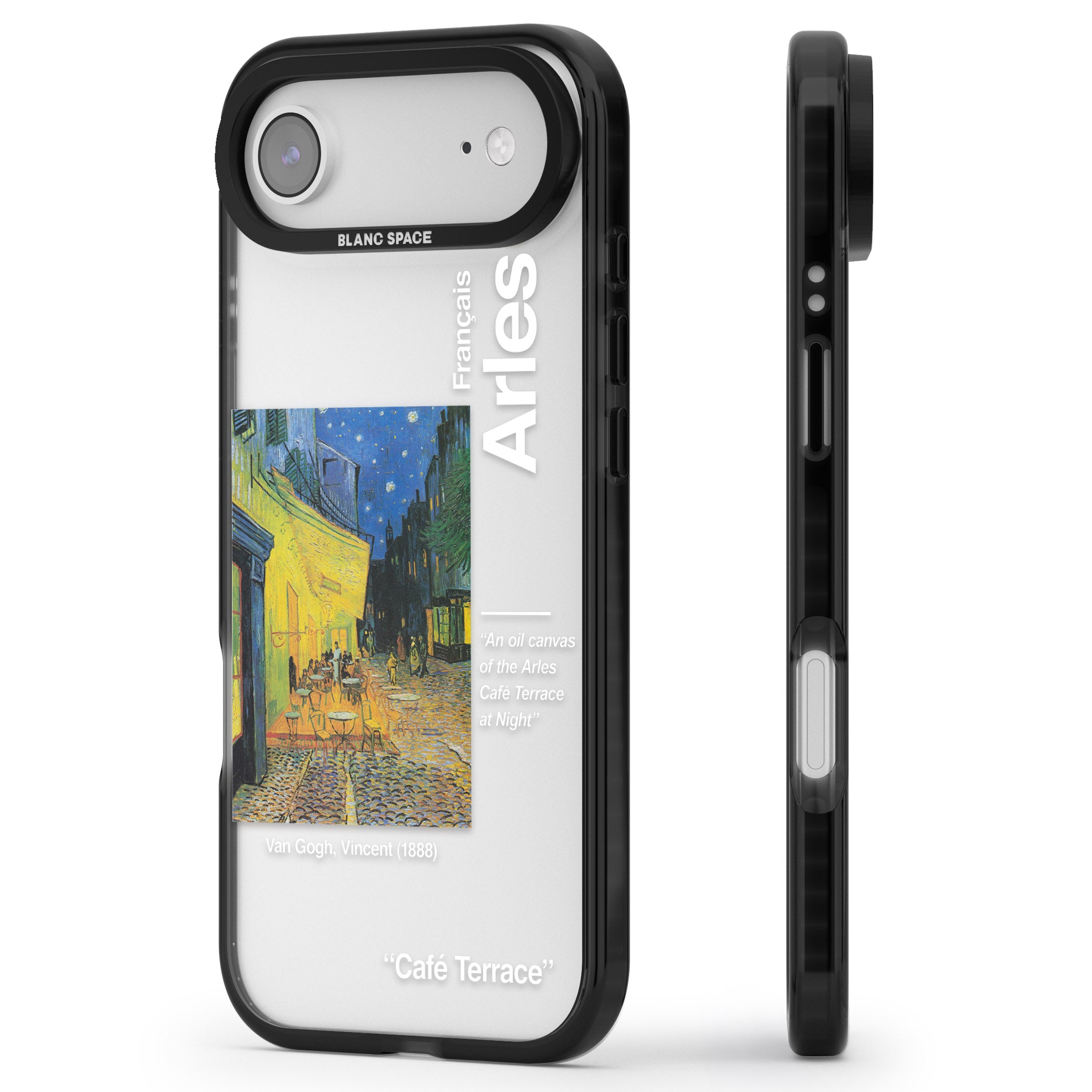 Cafe Terrace At Night iPhone 17 Air Impact Black Phone Case Side Profile