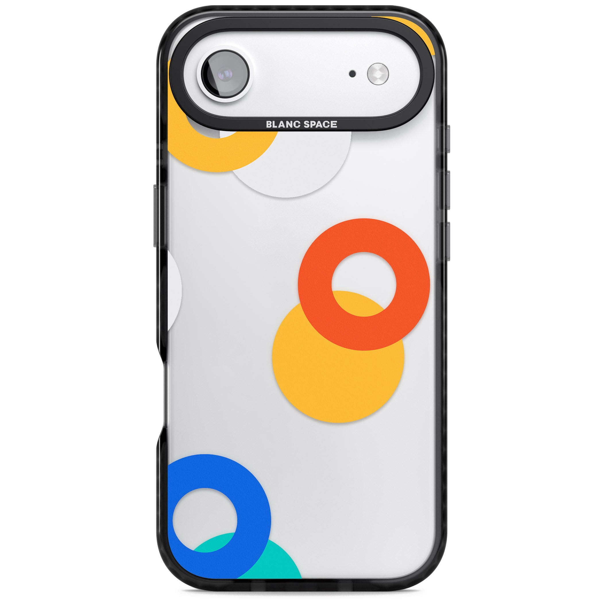 Abstract Mixed Circles iPhone 17 Air Impact Black Phone Case