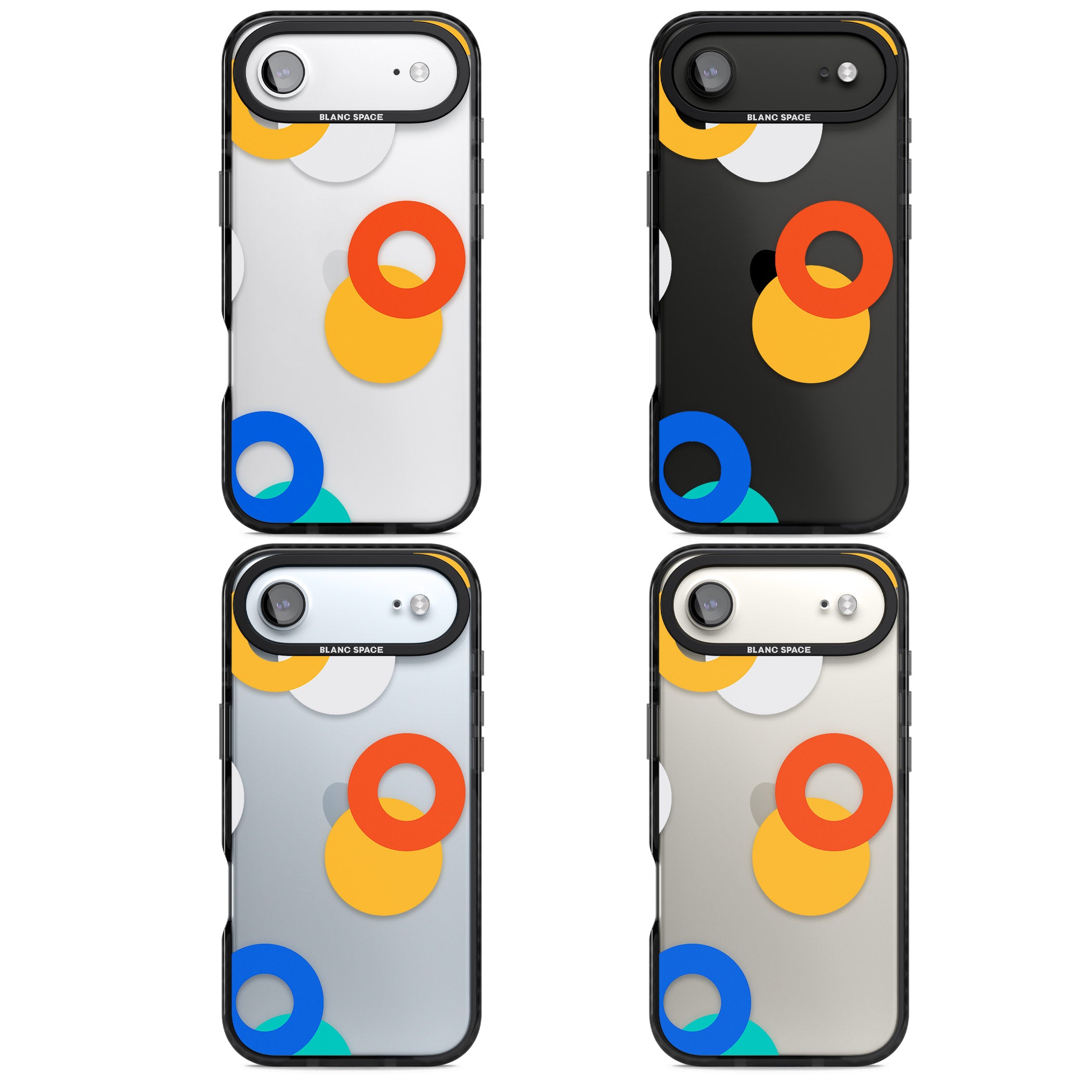 Abstract Mixed Circles iPhone 17 Air Impact Black Phone Case APT Impact Protection