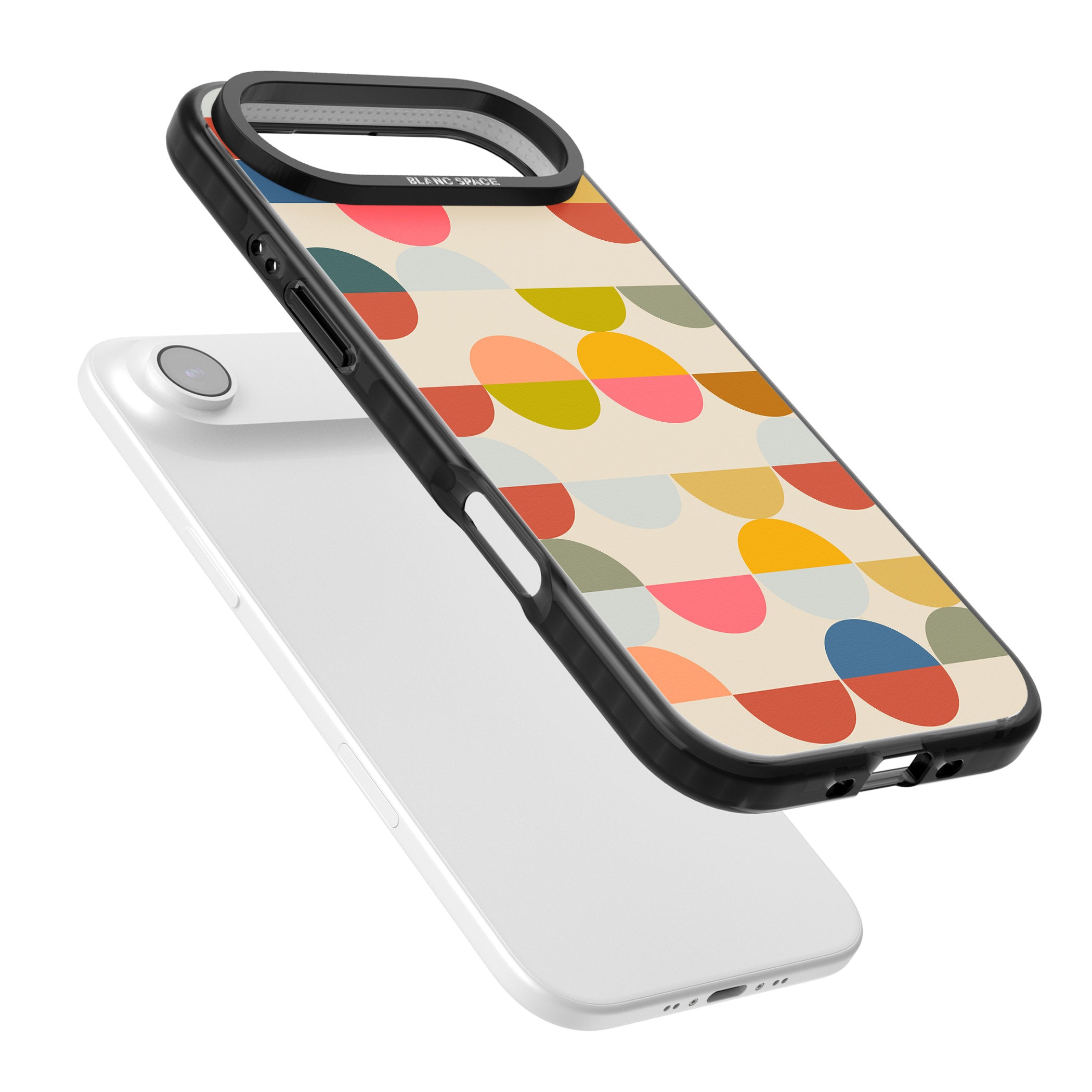 Colorful Retro Circles iPhone 17 Air Impact Black Phone Case Colours