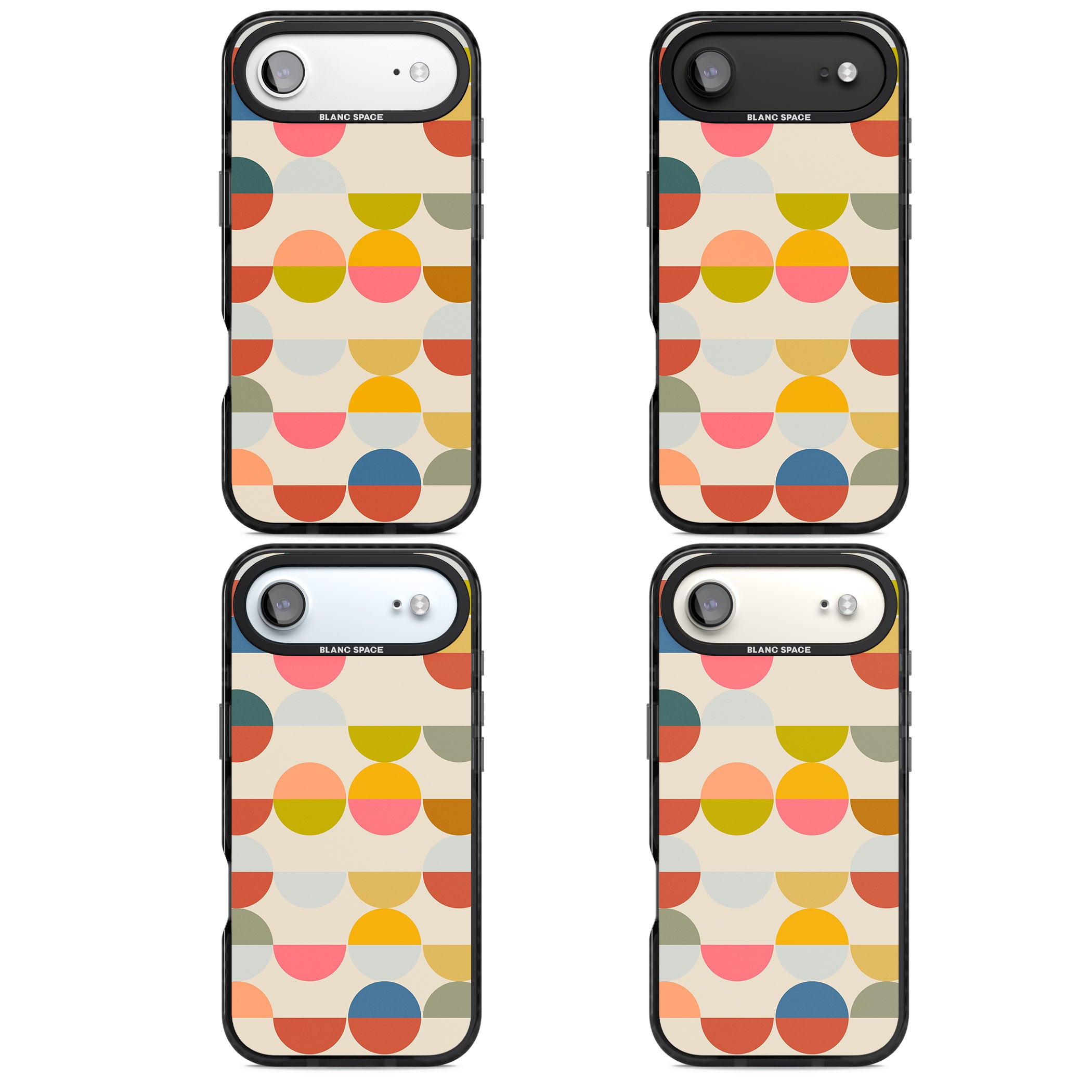 Colorful Retro Circles iPhone 17 Air Impact Black Phone Case APT Impact Protection