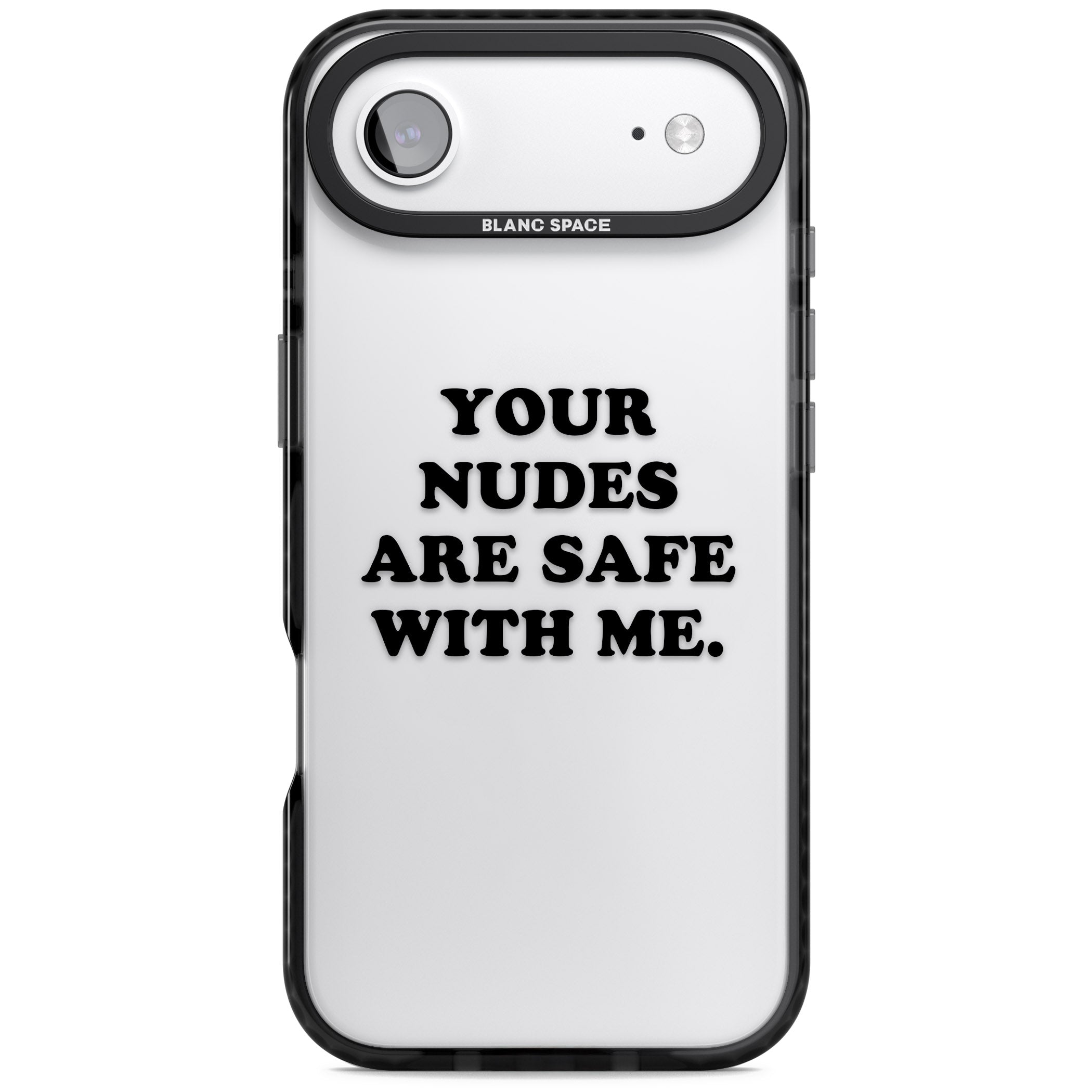 Your Nudes Are Safe Black iPhone 17 Air Impact Black Phone Case