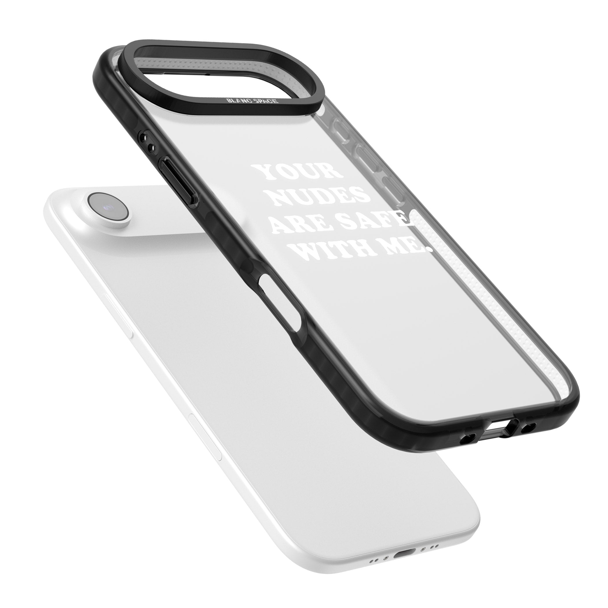 Your Nudes Are Safe White iPhone 17 Air Impact Black Phone Case Colours