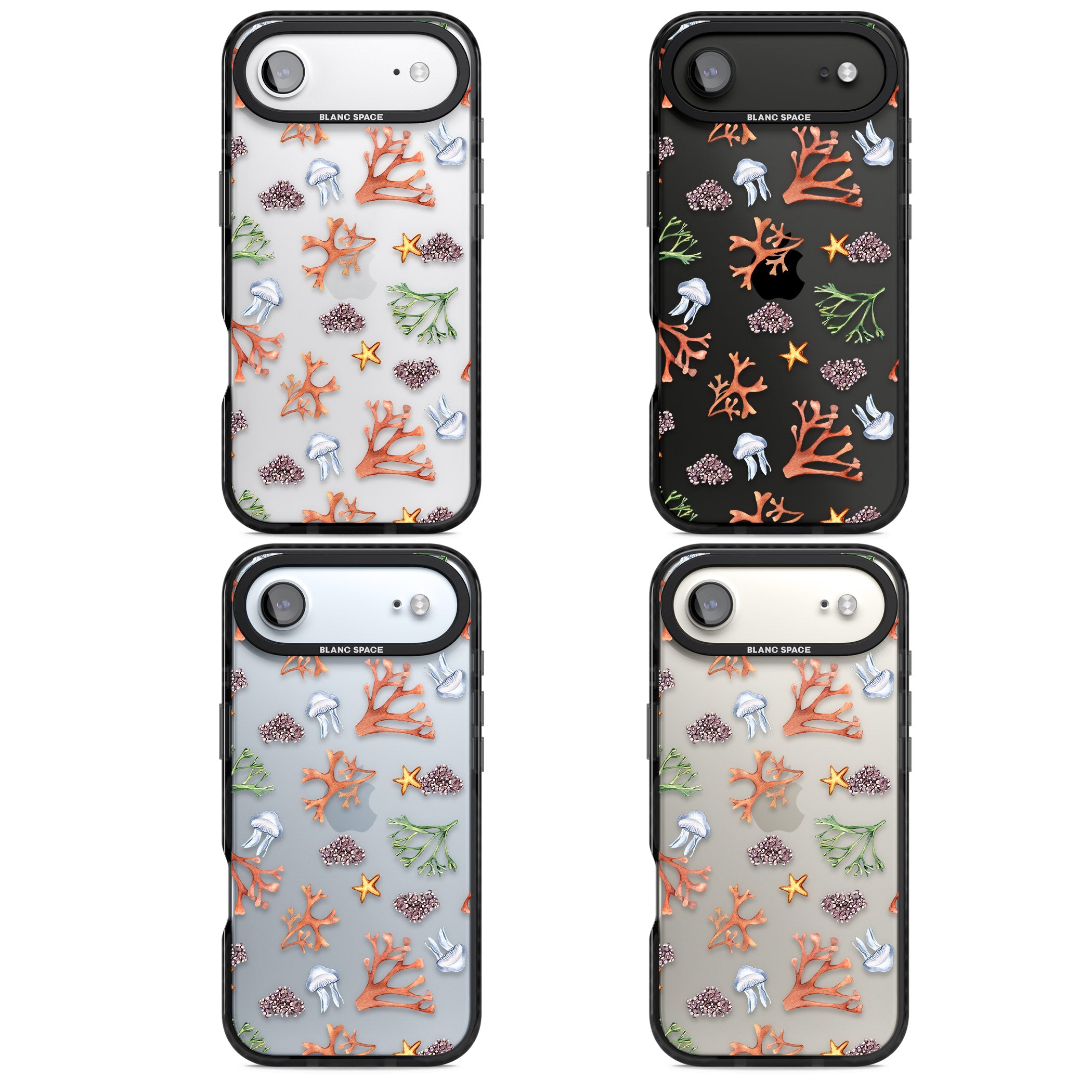 Coral & Jellyfish iPhone 17 Air Impact Black Phone Case APT Impact Protection