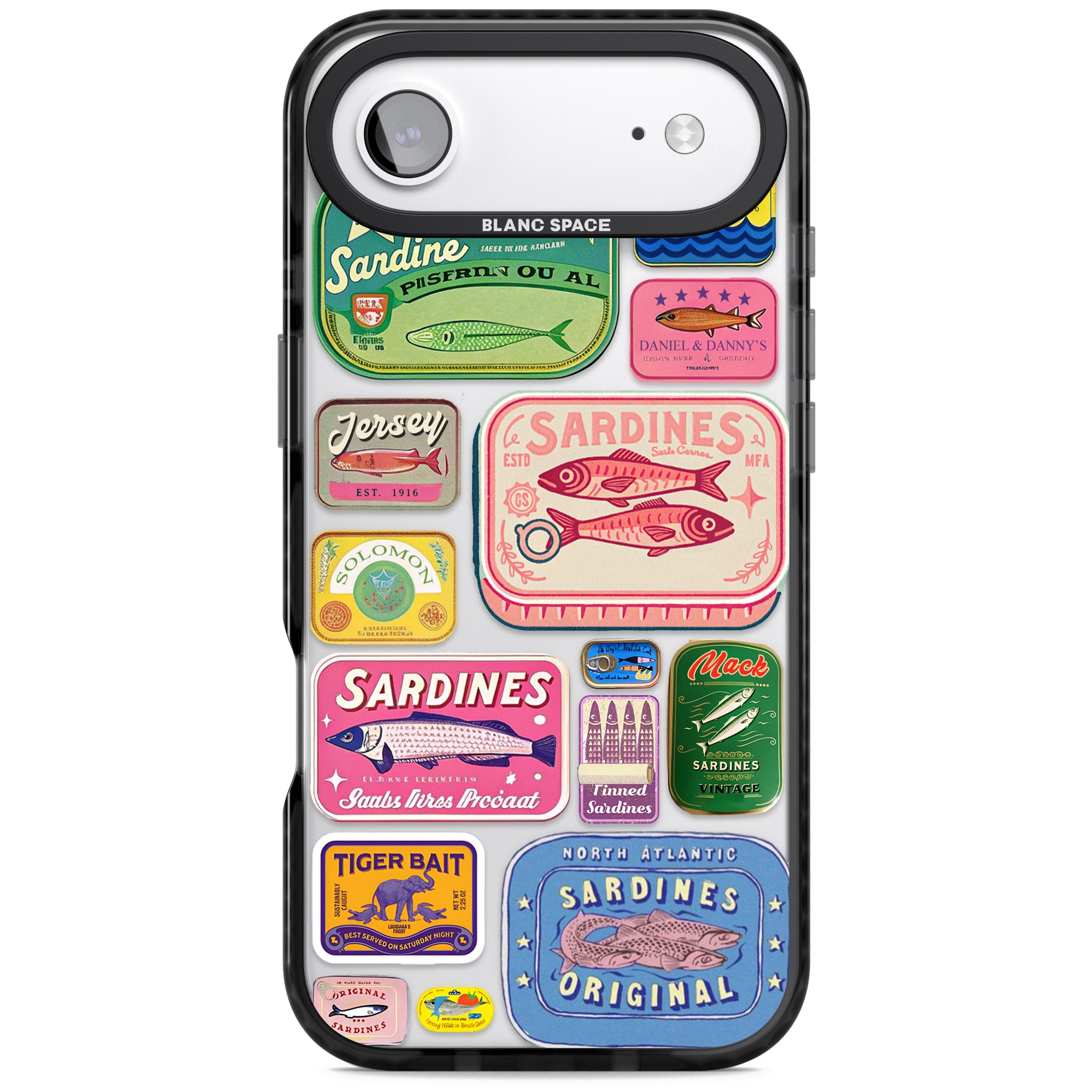 Vintage Sardine Tins iPhone 17 Air Impact Black Phone Case