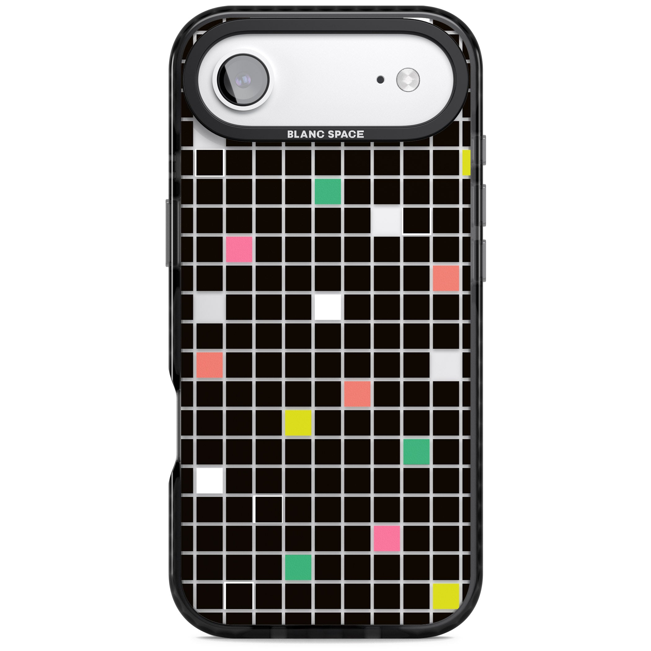 Vibrant Black Geometric Grid iPhone 17 Air Impact Black Phone Case
