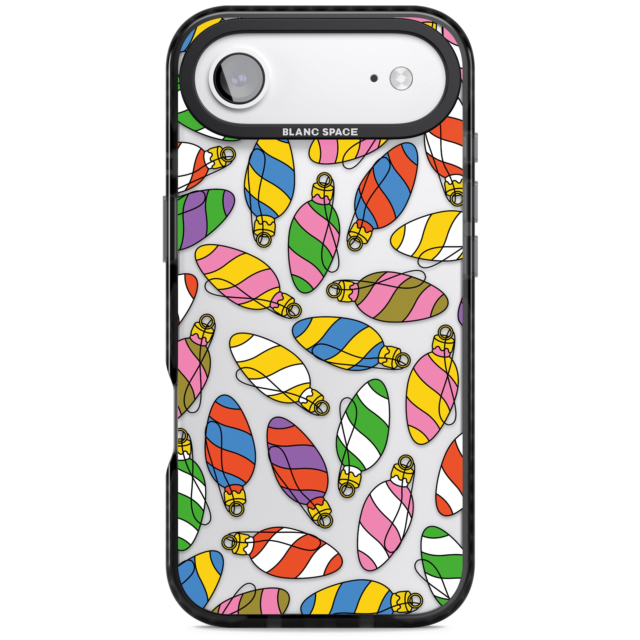 Colourful Holiday Ornaments iPhone 17 Air Impact Black Phone Case