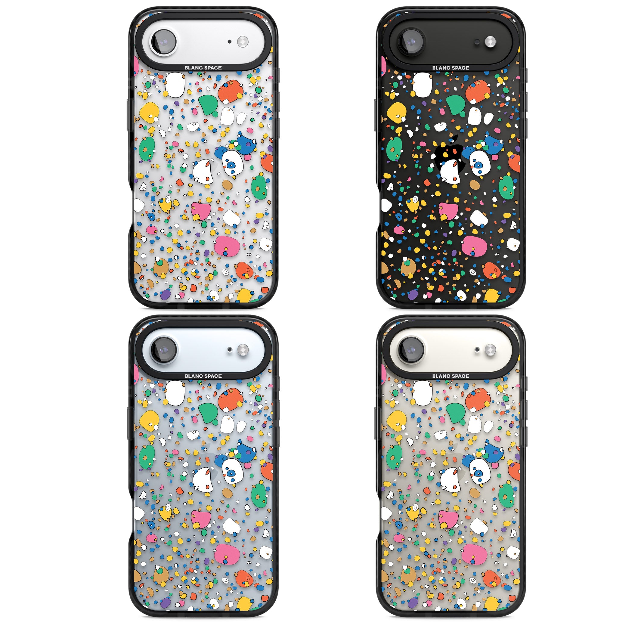Colourful Confetti Pebbles iPhone 17 Air Impact Black Phone Case APT Impact Protection