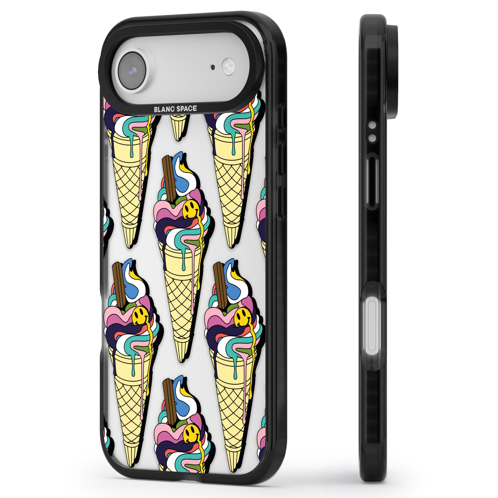 Trip & Drip Ice Cream iPhone 17 Air Impact Black Phone Case Side Profile