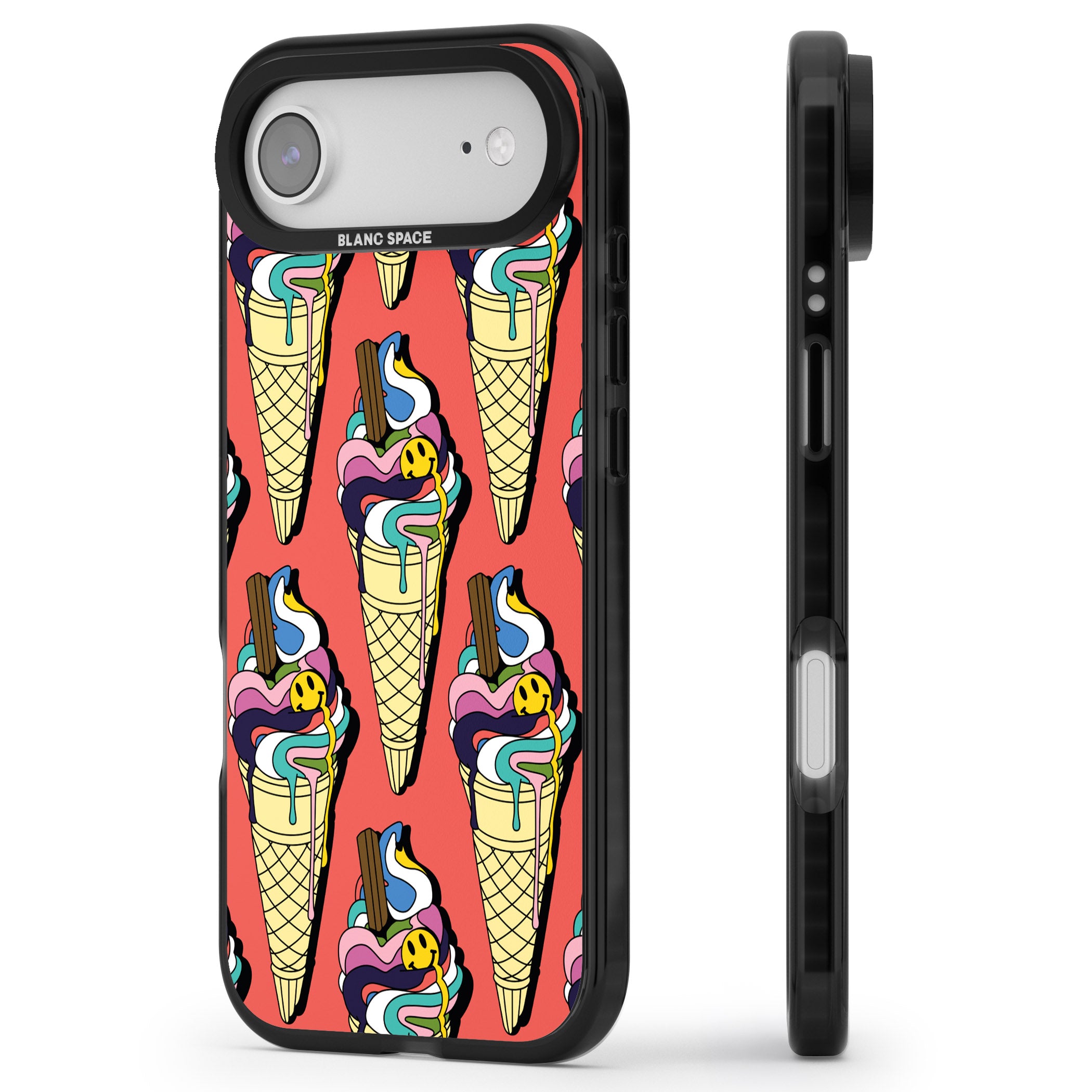 Trip & Drip Ice Cream (Red) iPhone 17 Air Impact Black Phone Case Side Profile