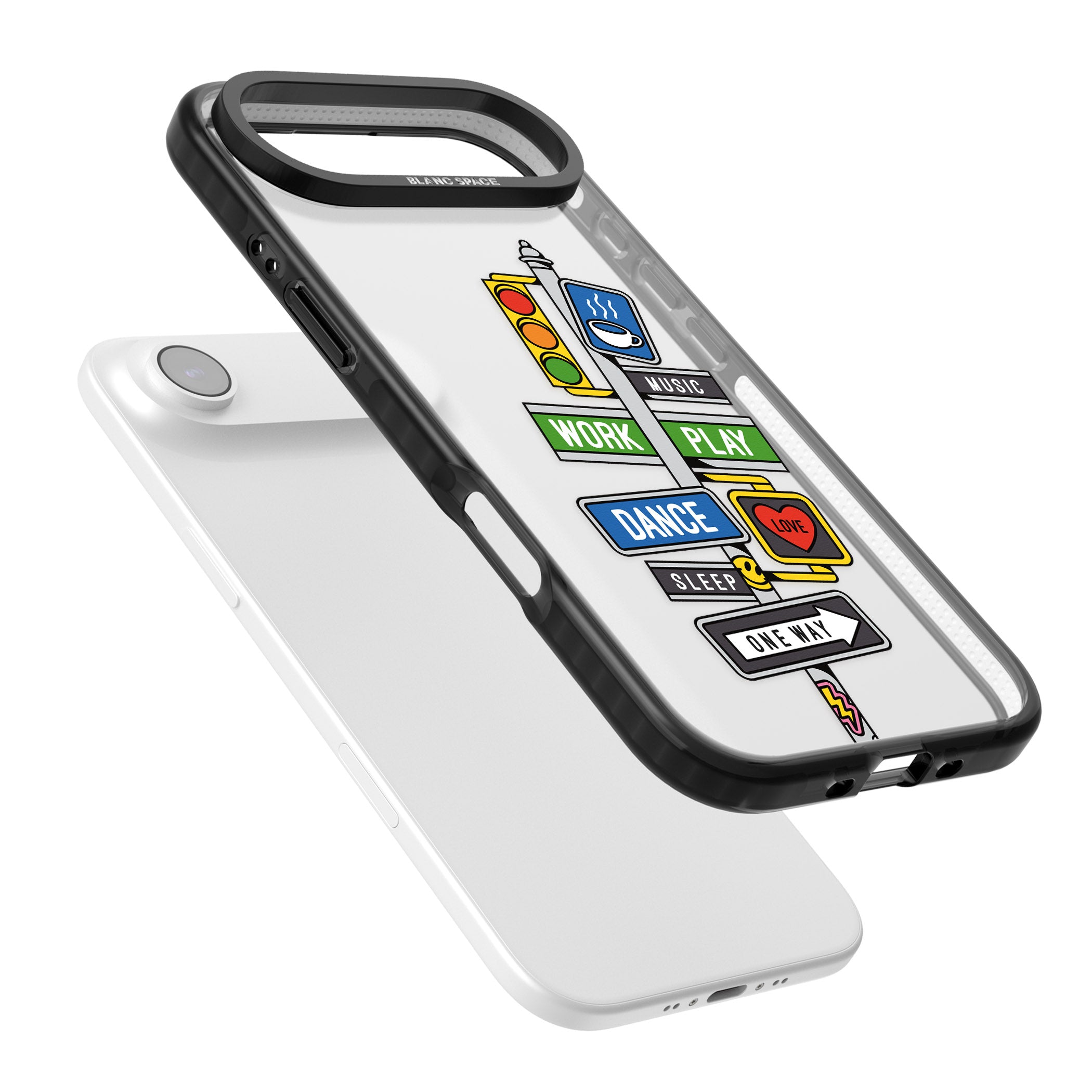 Mood Street Signs iPhone 17 Air Impact Black Phone Case Colours